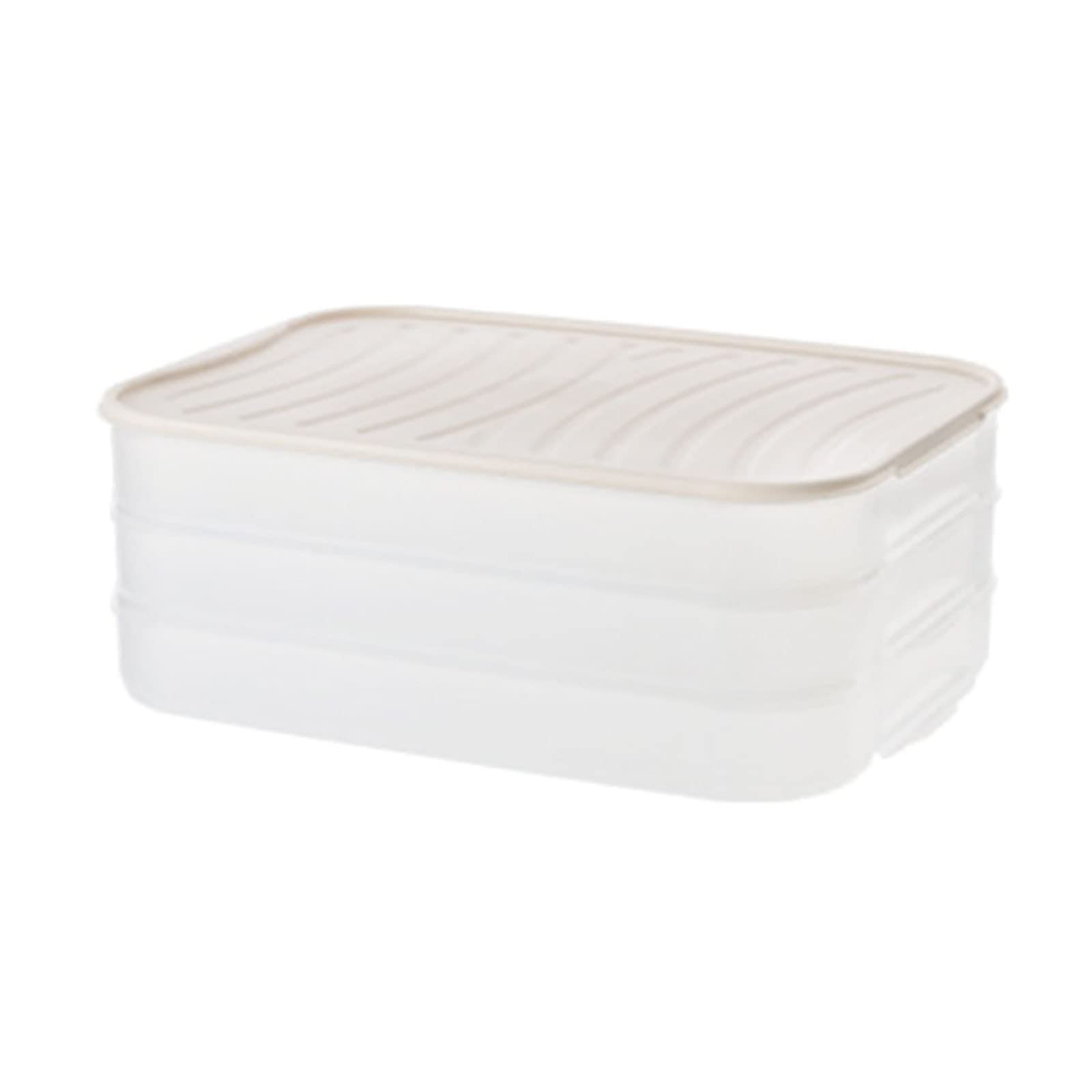 3-Layer Stackable Transparent Glass Food Storage Container Set - Airtight Dumpling & Pantry Organizer for Kitchen, Fridge & Meal Prep | BPA-Free, Durable & Space-Saving