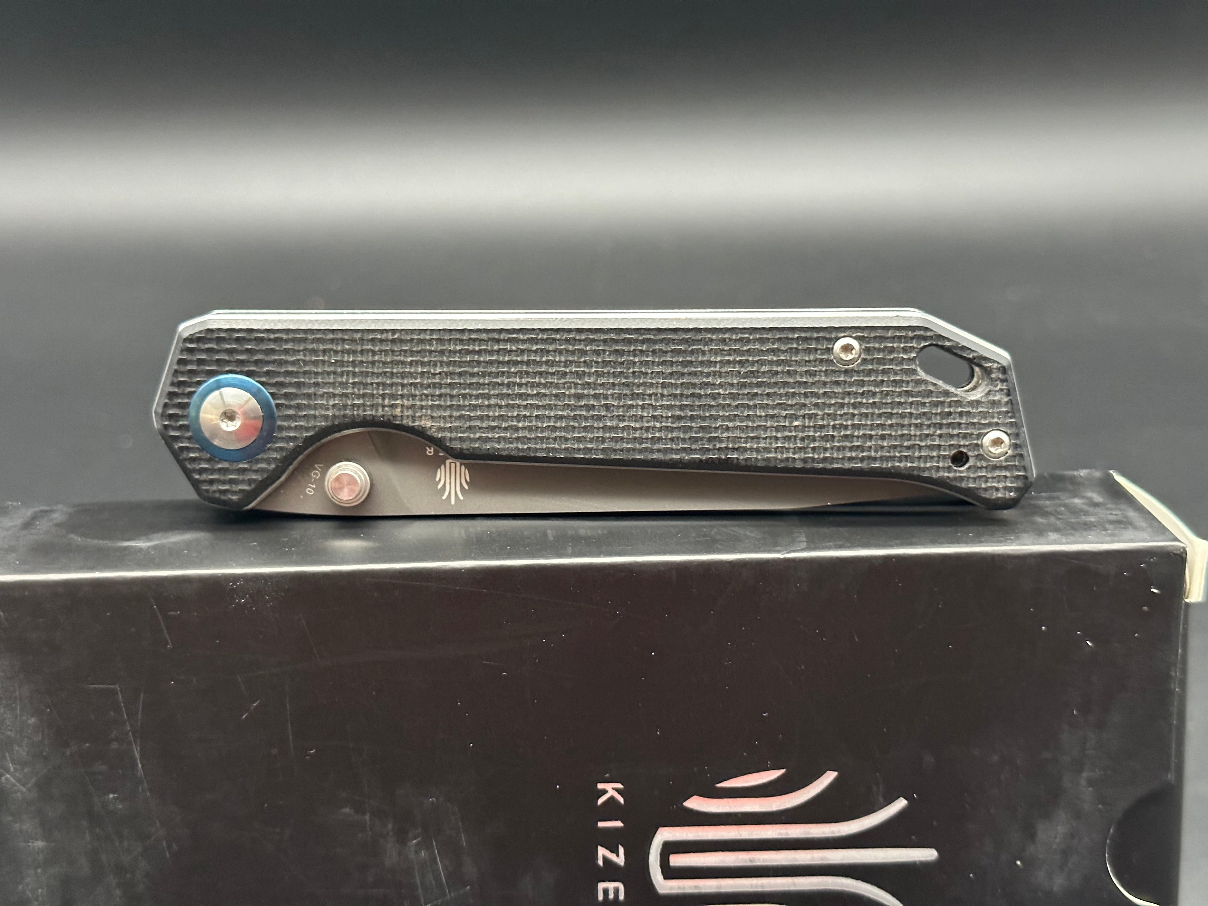 Kizer Begleiter V4458A1 Folding Pocket Knife - VG-10 Steel Black Blade | EDC, Camping, Hiking & Outdoor Survival Gear