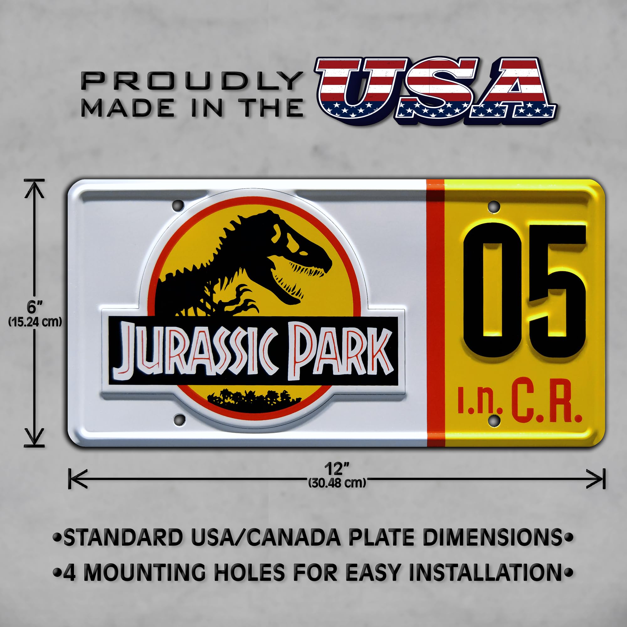 Jurassic Trilogy Explorer #04 & #05 Metal Stamped License Plates - Dinosaur Themed Car Accessories for Jeep, Truck & SUV Enthusiasts | Perfect for Gift, Collection & Outdoor Adventures