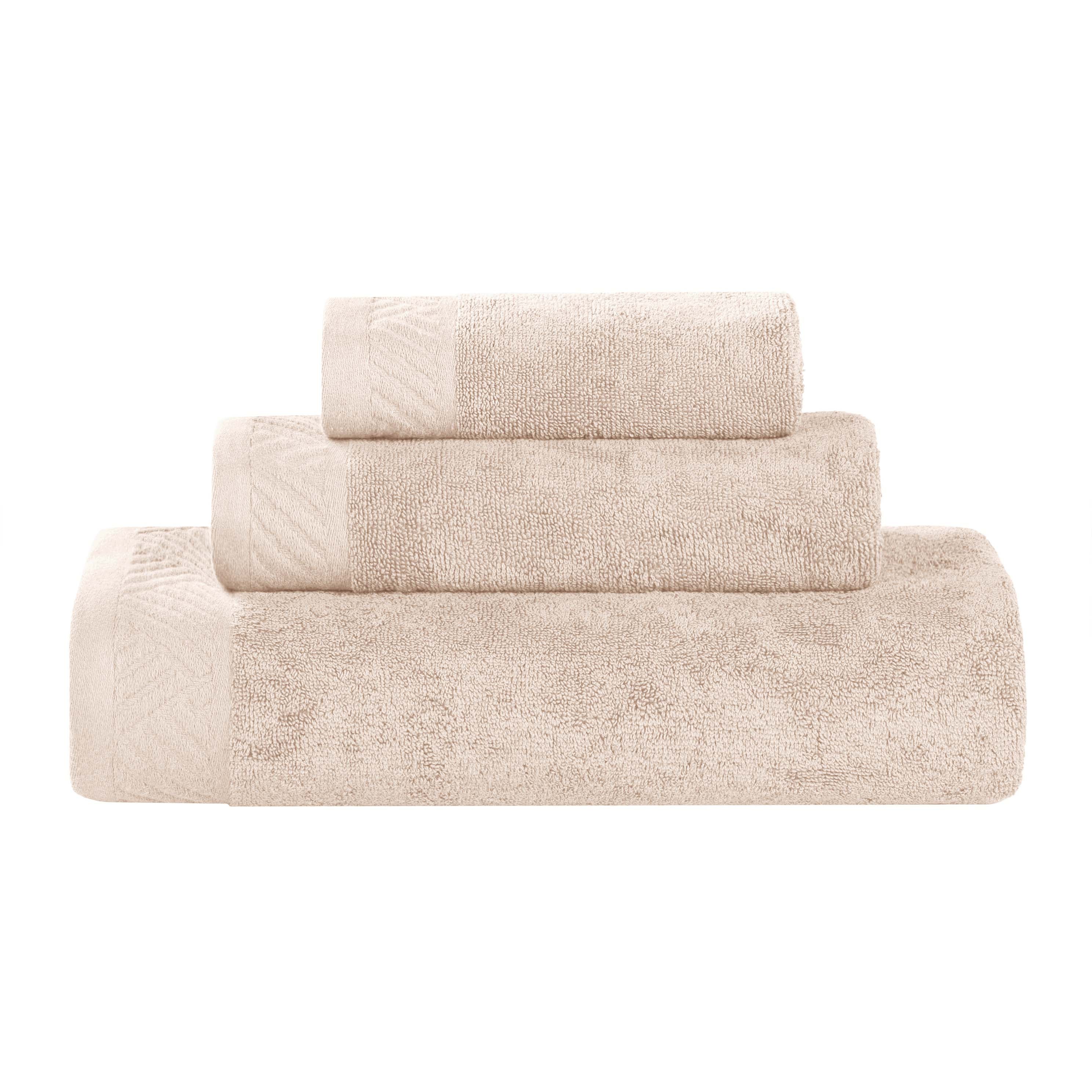 Premium Basketweave Egyptian Cotton 3-Piece Towel Set - Ultra Soft & Absorbent Bath, Beach & Gym Towels for Luxury Spa, Pool & Travel Use