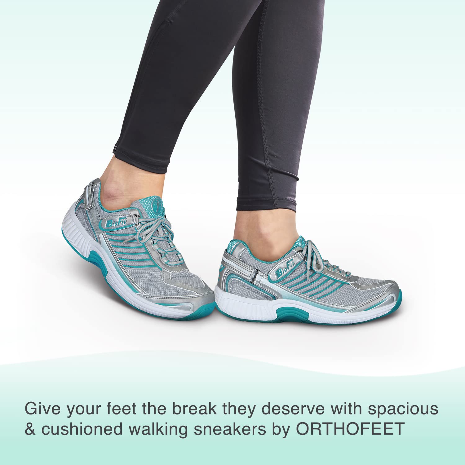 Orthofeet Women's Verve Walking Shoes - Comfortable Arch Support Sneakers for Plantar Fasciitis & Heel Pain Relief - Perfect for Walking, Travel & Everyday Wear