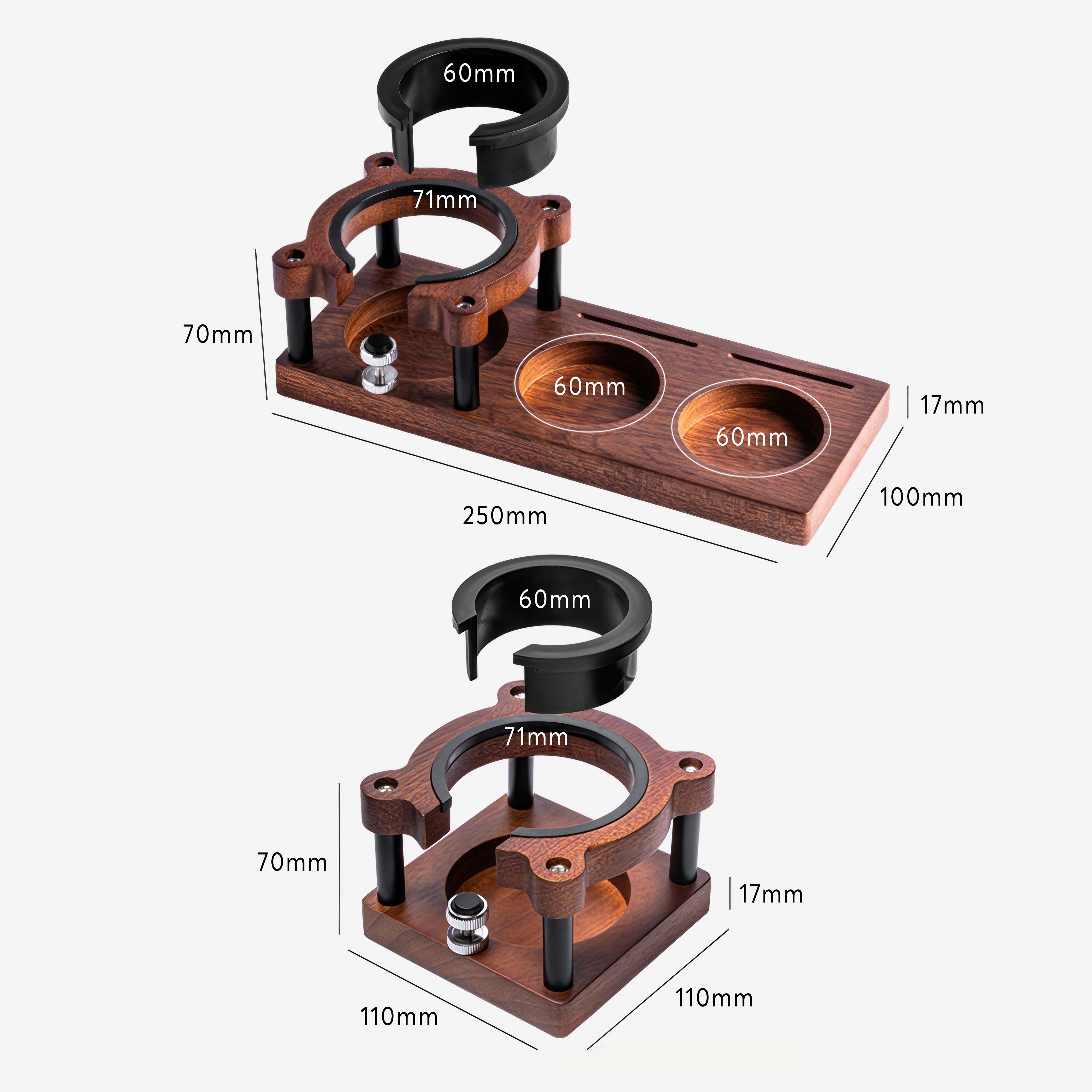 Premium Sapele Wood Espresso Tamper Holder - Barista-Grade Coffee Accessory for Home & Professional Use - Perfect for Espresso Machines & Coffee Stations