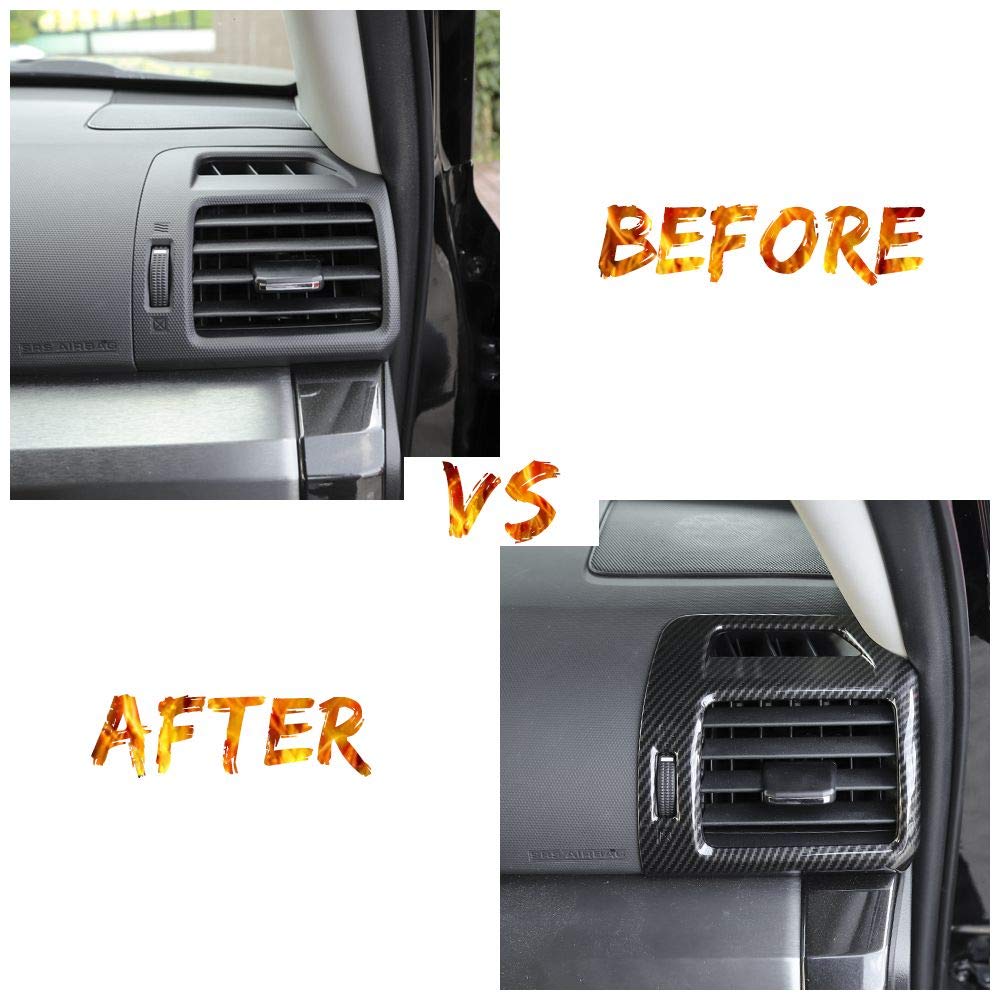 Voodonala Carbon Fiber Black Center Console AC Vent Trim for Toyota 4Runner 2010-2023 - 2Pcs Set | Perfect for SUV Interior Upgrade & Summer Cooling Comfort
