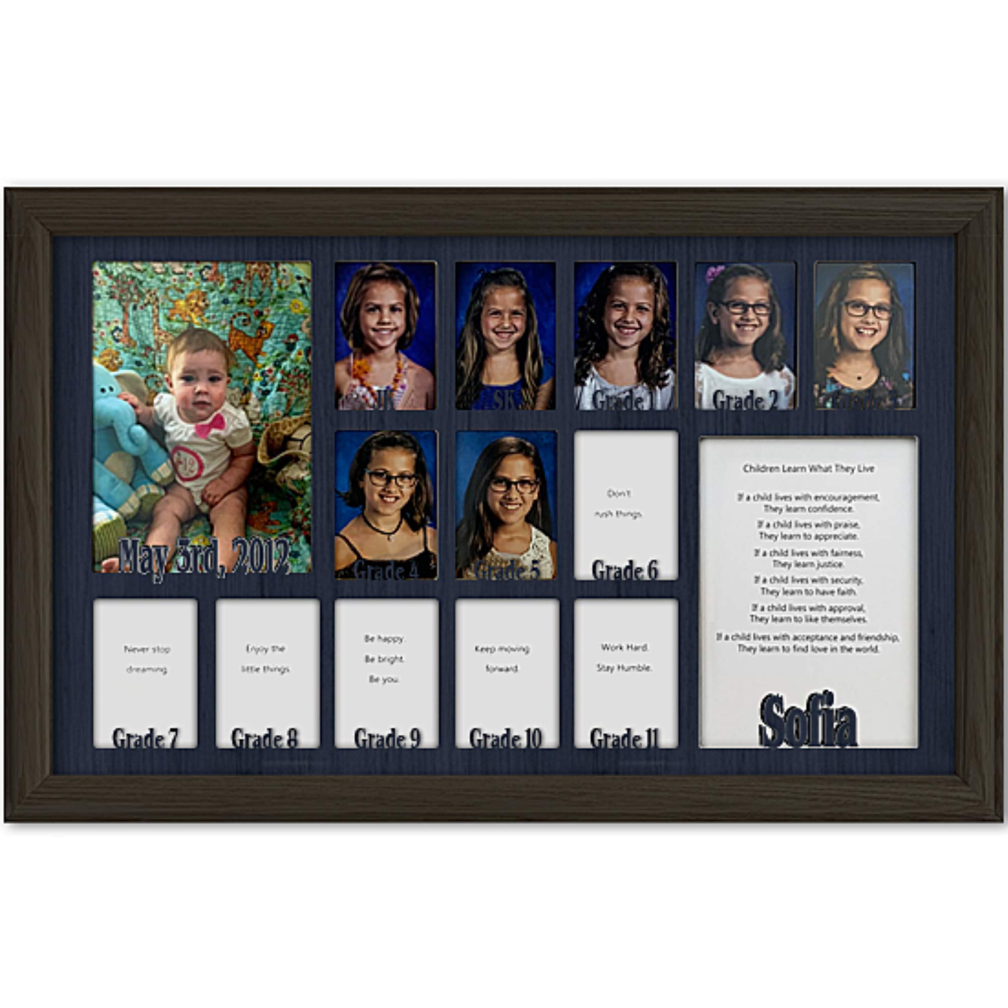 Personalized Northland School-Years Picture Frame - Custom Name Engraved, Holds 12 (2.5x3.5