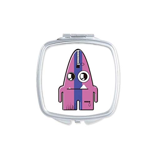 DIYthinker Universe Alien Striped Purple Monster Mirror - Portable Compact Pocket Makeup Mirror with Double Sided Glass - Perfect for Travel, Home Vanity & Cosmetics Touch-ups