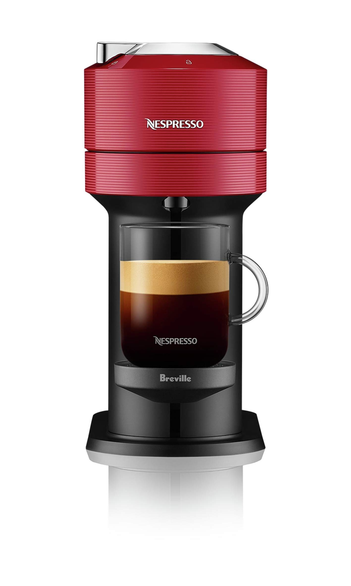 Nespresso Vertuo Next Coffee and Espresso Machine by Breville with Milk Frother - 1.1L, Cherry Red | Single-Serve Pod Brewer for Home & Office | Perfect for Cappuccinos, Lattes & Espresso Drinks