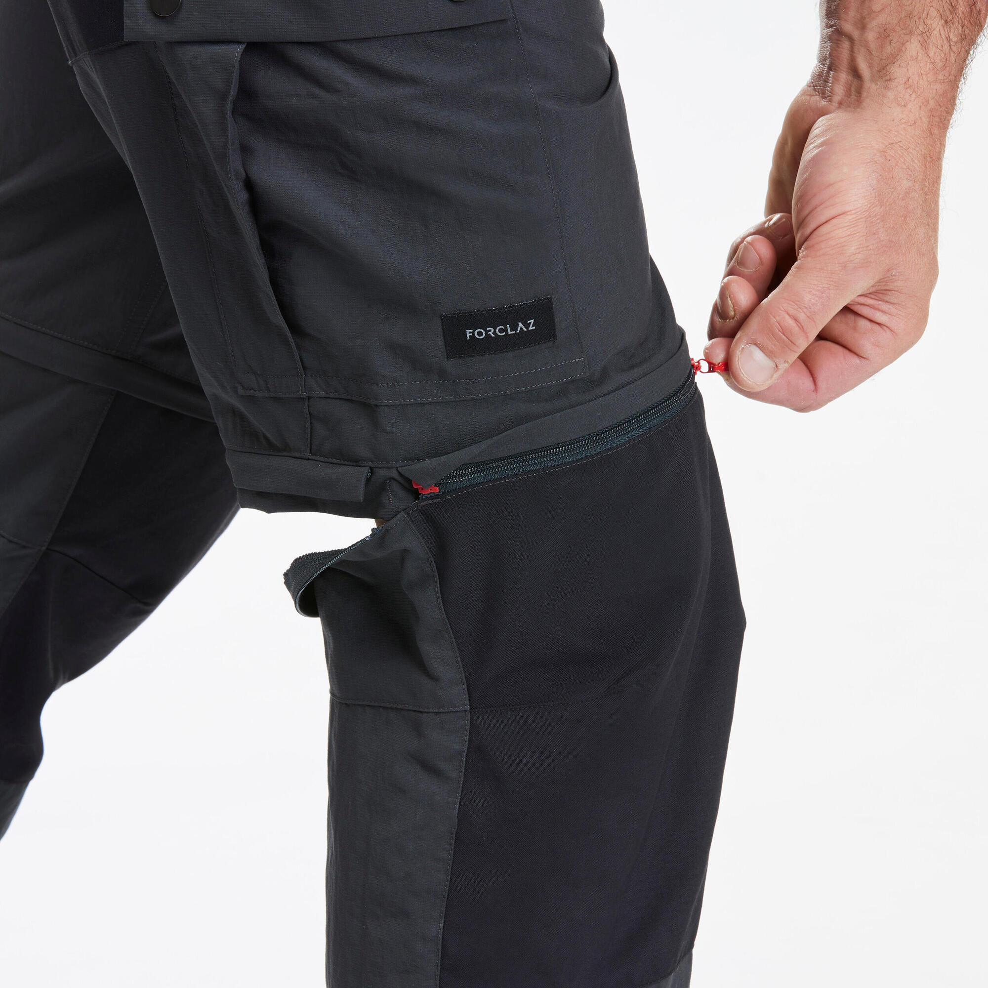 Forclaz Men's MT100 2-in-1 Convertible Hiking Pants with Zip-Off Legs - Lightweight Quick-Dry Trekking Trousers for Outdoor Adventures & Travel