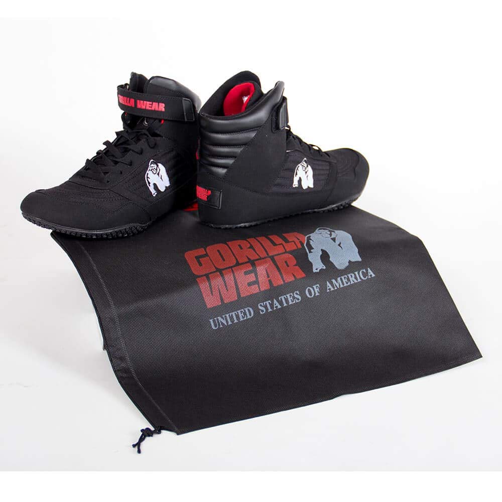 GORILLA WEAR High Top Weightlifting Shoes for Men & Women - Best for Squats, Deadlifts & Powerlifting - Stability & Support Training Shoes - Ideal for CrossFit, Gym Workouts & Strength Training (Red)