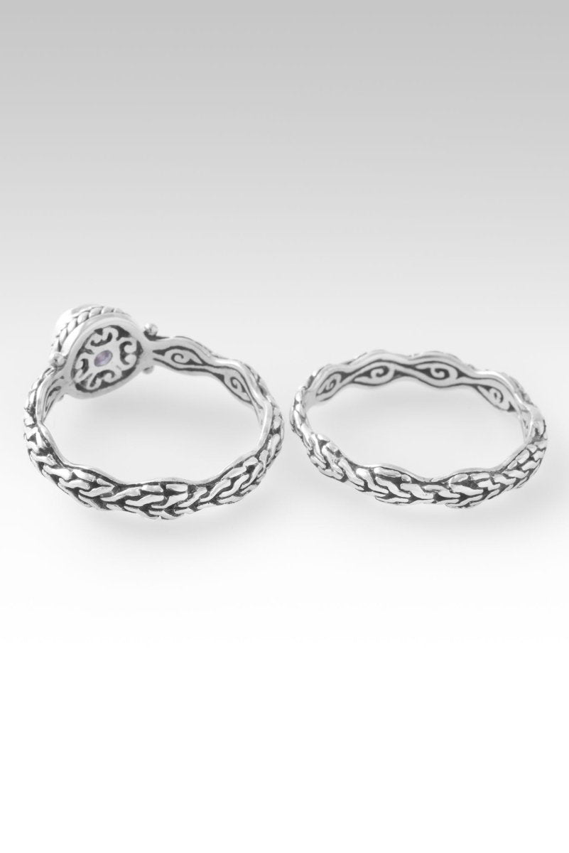 Poised Ring II Set of 2™ Tanzanite Gemstone Jewelry - Perfect for Anniversary Gifts, Wedding Bands & Special Occasions
