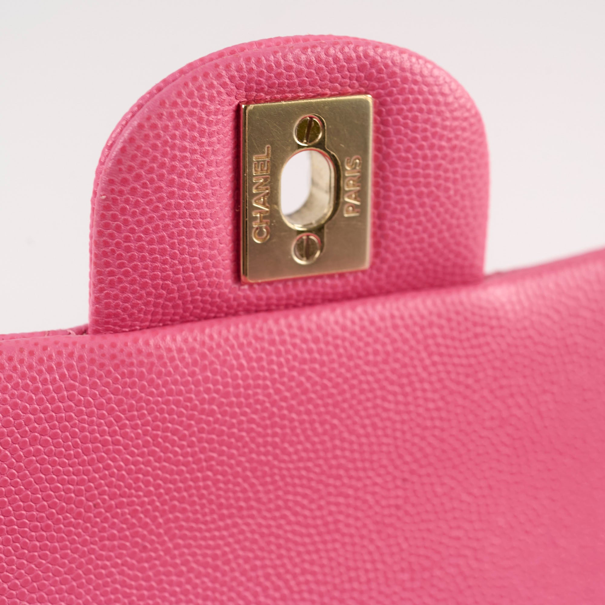 Chanel Classic Double Flap Medium Pink Caviar Leather Handbag - Luxury Designer Shoulder Bag for Women | Perfect for Work, Parties & Special Occasions