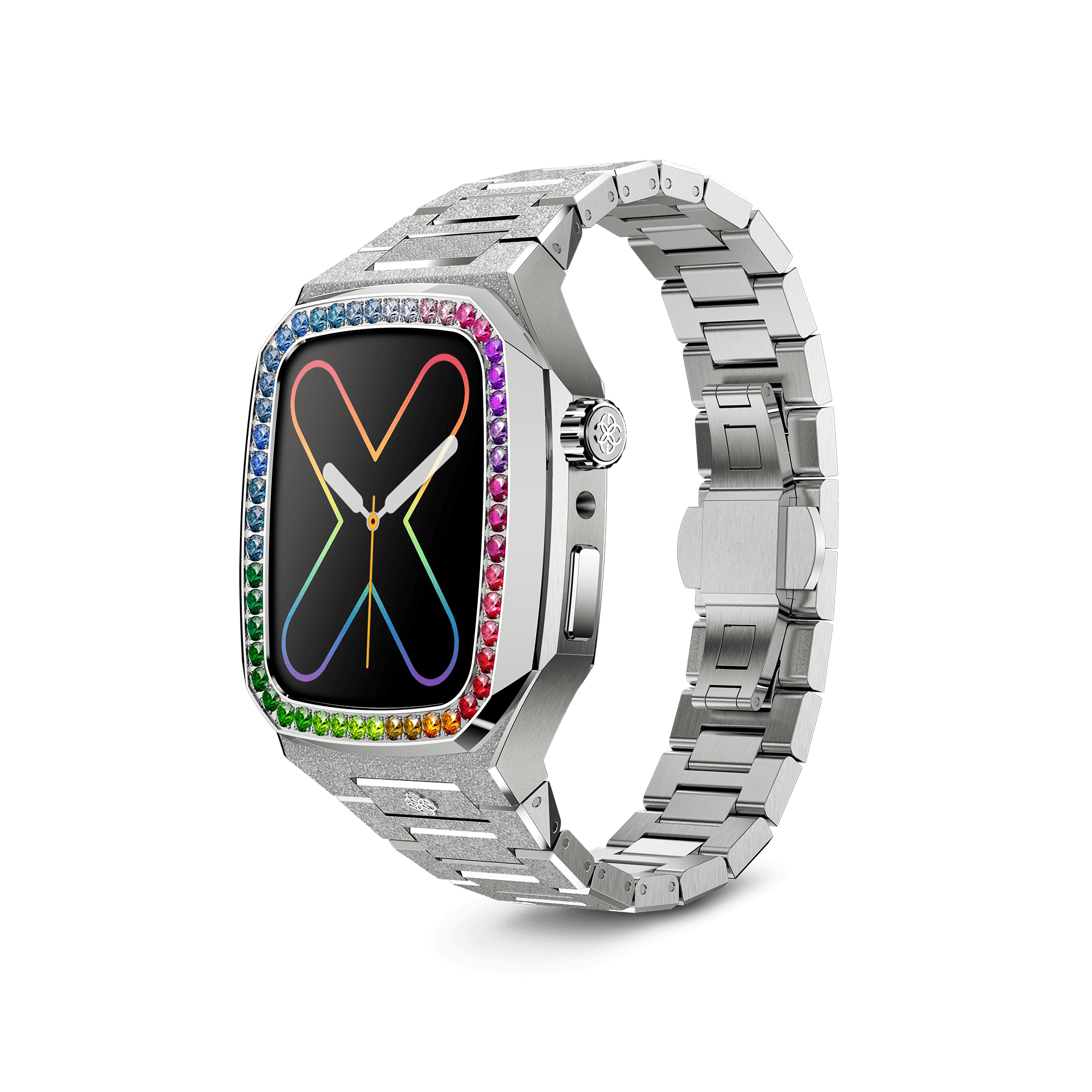 Apple Watch Case for Series 7/8/SE (EVF41) - Rainbow Frosted Silver Protective Cover | Perfect for Gym, Running & Outdoor Activities
