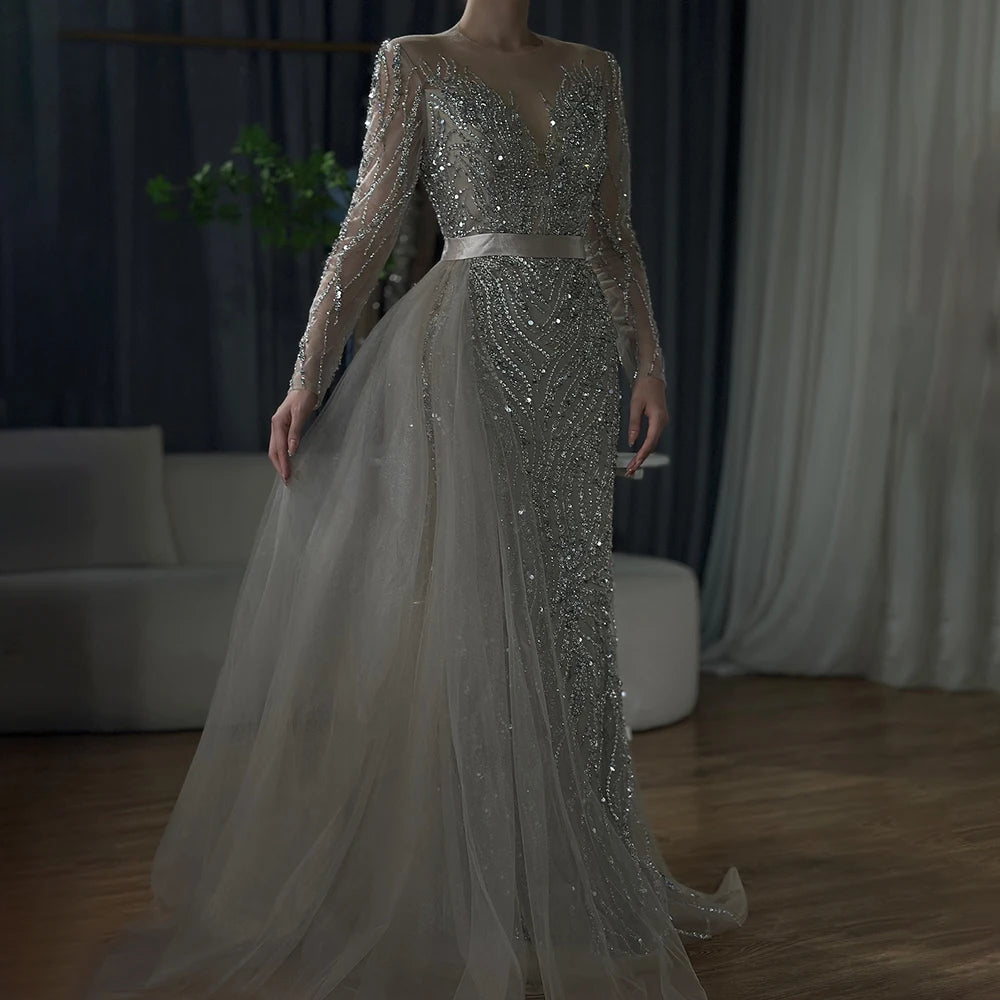 Elegant Purple Mermaid Evening Dress with Lace & Beaded Skirt - Luxury Women's Gown for Wedding, Party & Special Occasions | Serene Hill Collection 2025 LA71752 | Perfect for Prom, Bridesmaid & Formal Events