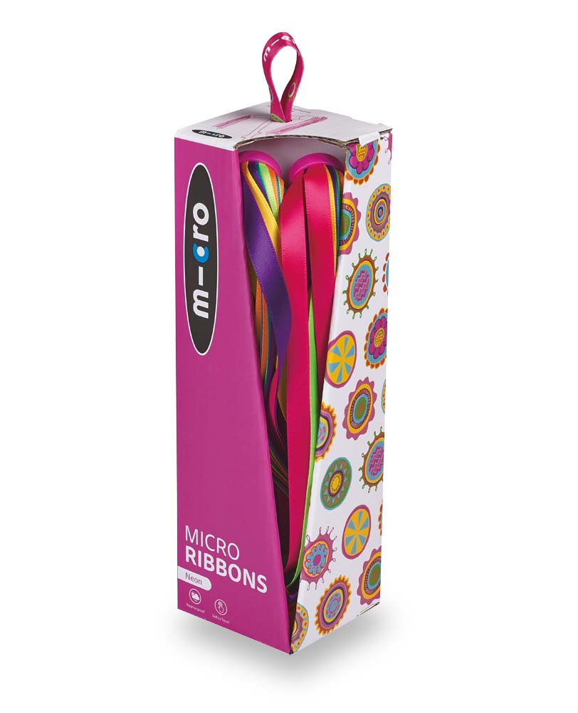 Pink Neon Micro Scooter Ribbons - Fun & Safe Accessories for Kids Scooters - Perfect for Outdoor Play, Birthday Gifts & School Activities