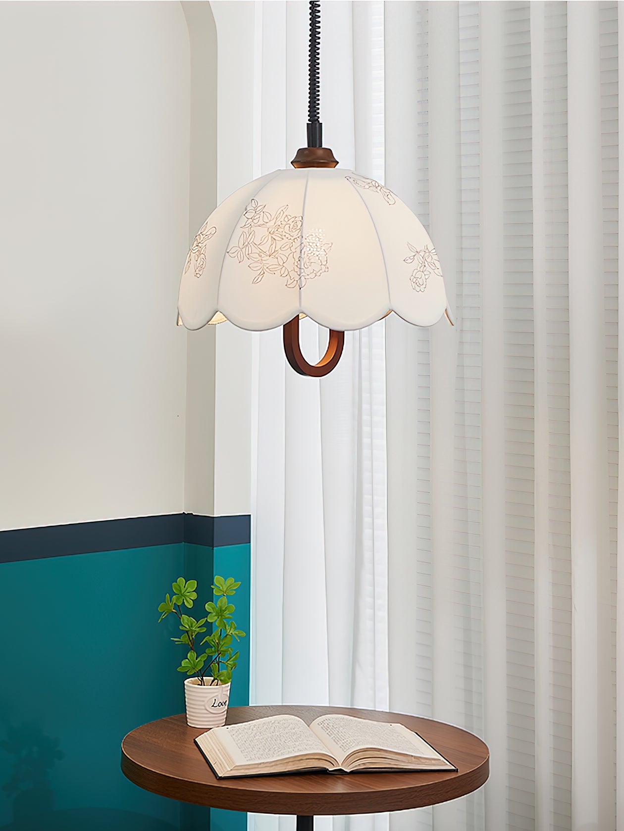 Floral Grace Pendant Lamp - Elegant Floral Design Ceiling Light for Dining Room, Bedroom & Living Room Decor | Perfect for Home, Cafe and Wedding Decoration