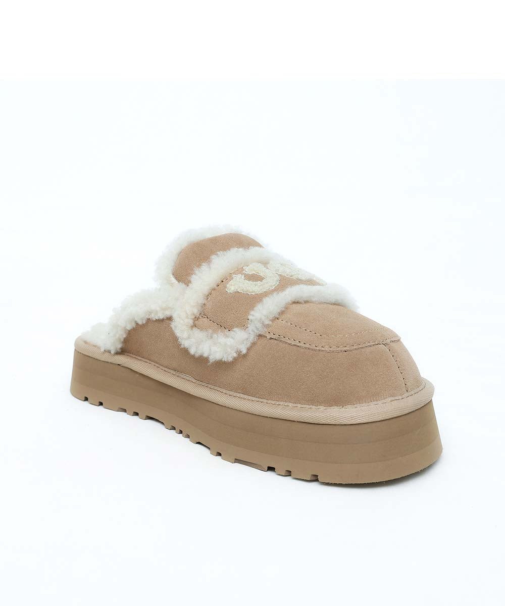 Women's UGG Violet Platform Slippers - Cozy Fuzzy House Shoes with Thick Sole for Indoor/Outdoor Wear - Perfect for Winter, Lounging & Errands