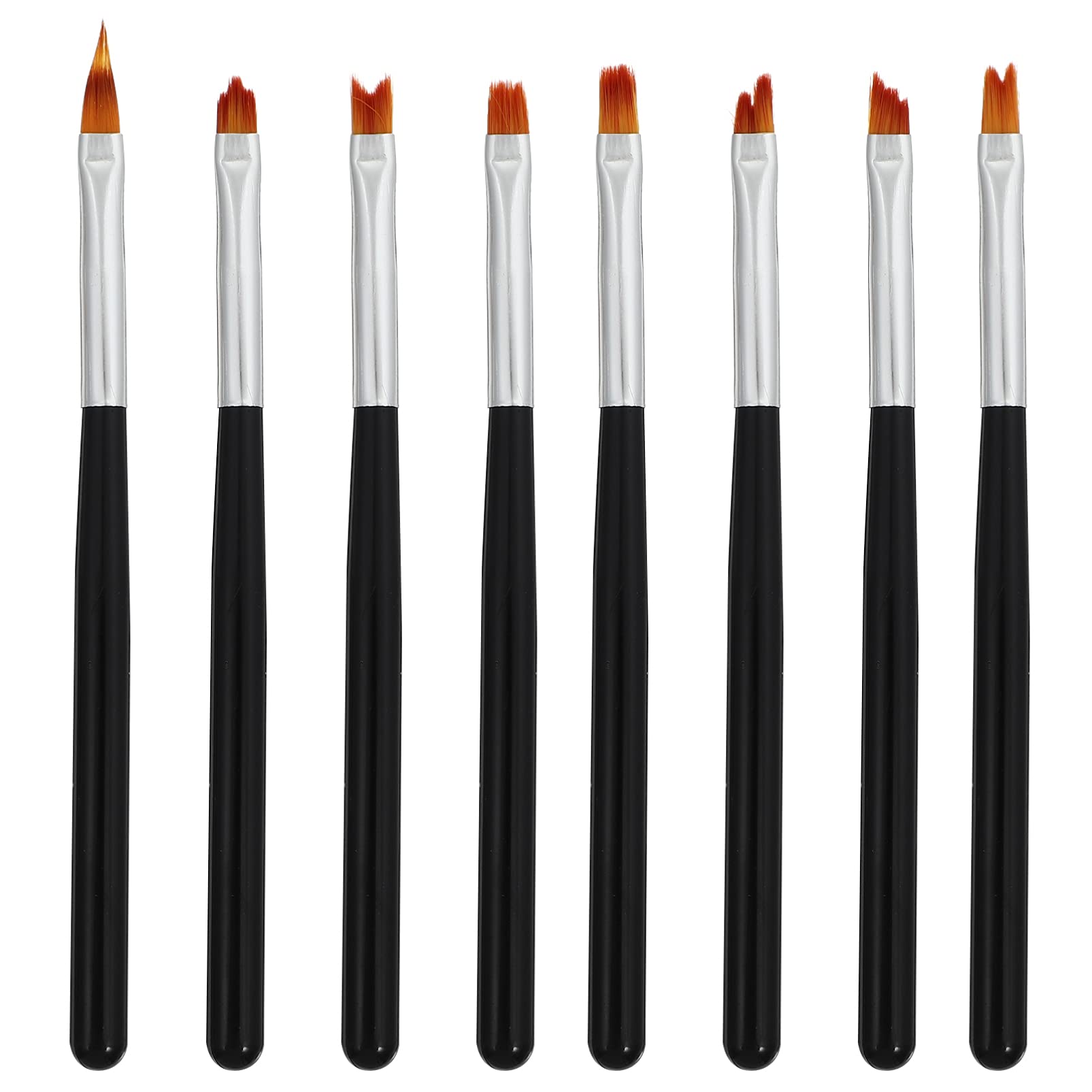 Minkissy 8pcs Nail Art Brush Set - Professional Nail Painting & Drawing Pen Brushes for DIY Manicure Tools | Perfect for Salon, Home Use & Nail Art Enthusiasts