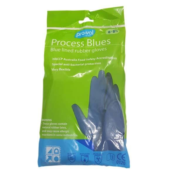 Premium Blue Lined Rubber Gloves - Size 8 & 9 - Heavy Duty Cleaning, Dishwashing & Kitchen Protection for Home & Commercial Use