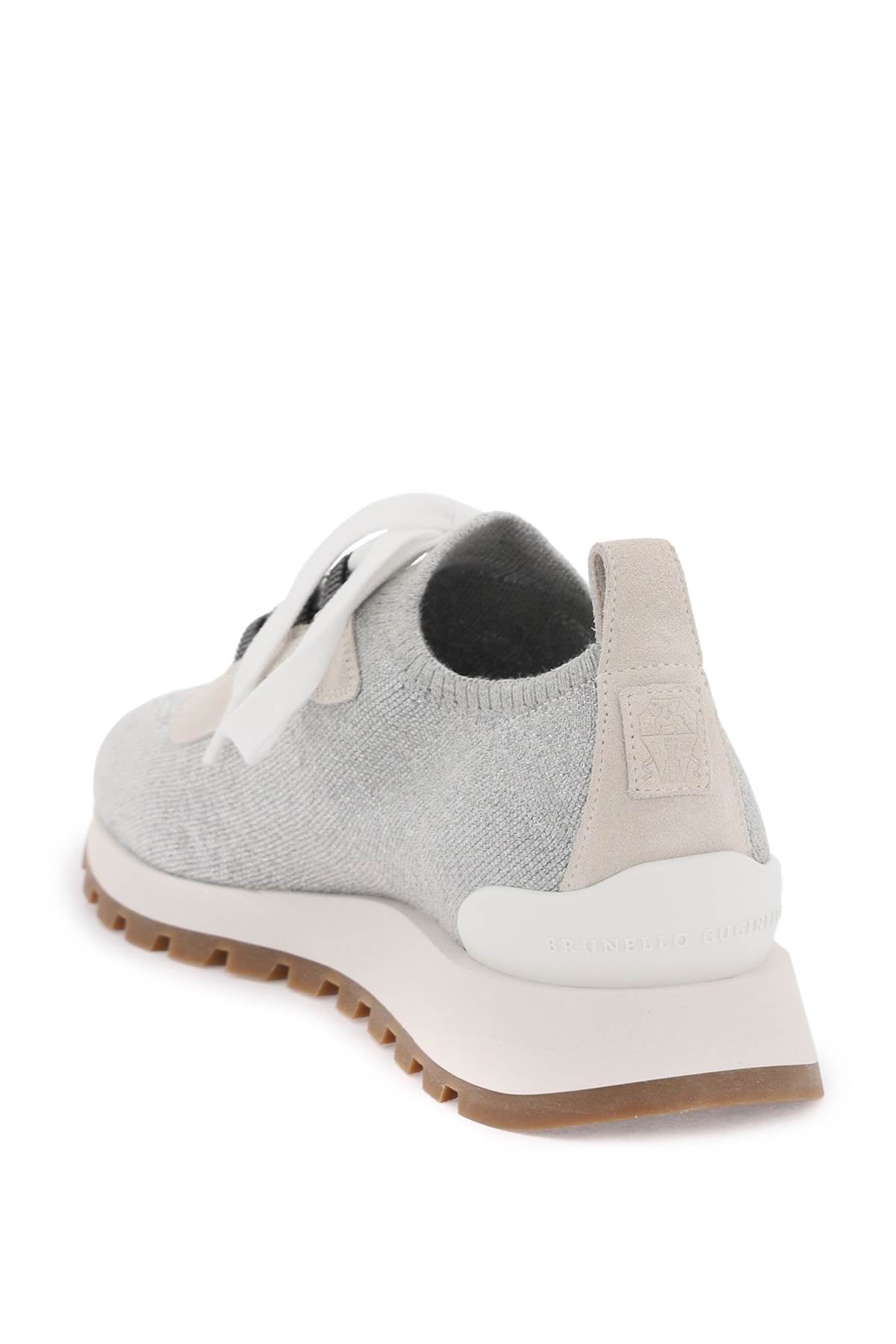Brunello Cucinelli Sparkling Knit Sneakers for Women - Stylish Comfortable Casual Shoes for Everyday Wear & Fashion Outings