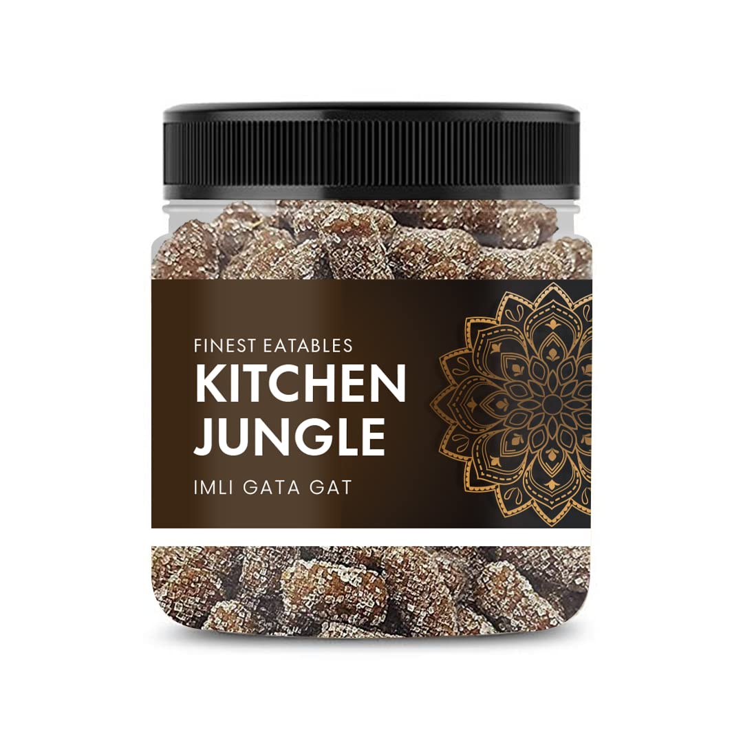 Kitchen Jungle Imli Gatagat Candy - Sweet & Sour Flavor (Churan) - 400g Jar - Perfect for Snacking, Parties & Gifting