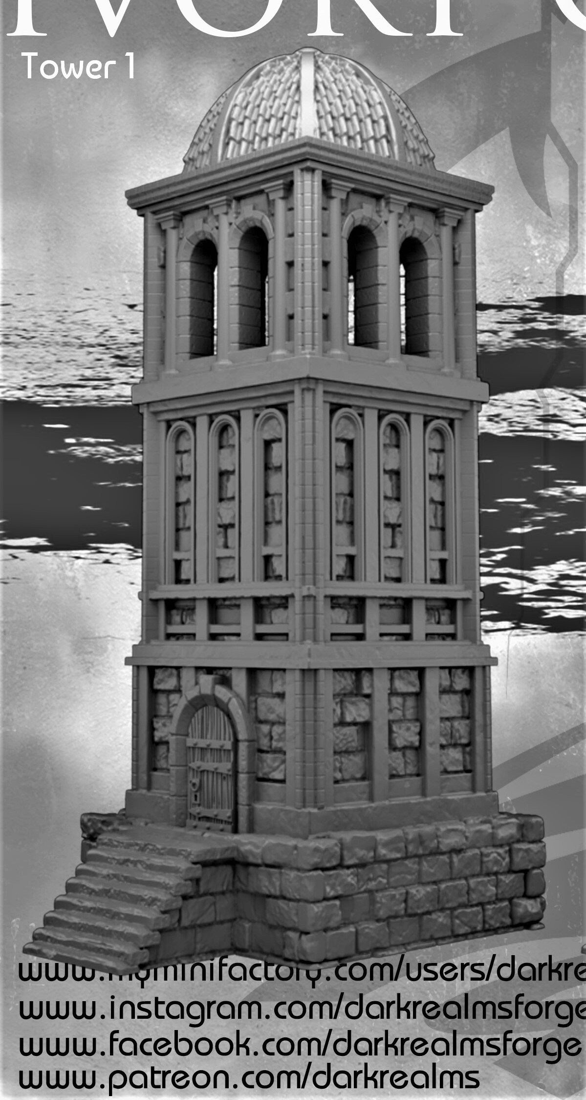 Dungeons & Dragons Miniature - Ivory Citadel Tower 1 for D&D RPG & LOTR Tabletop Gaming | Fantasy Terrain & Battle Scenes