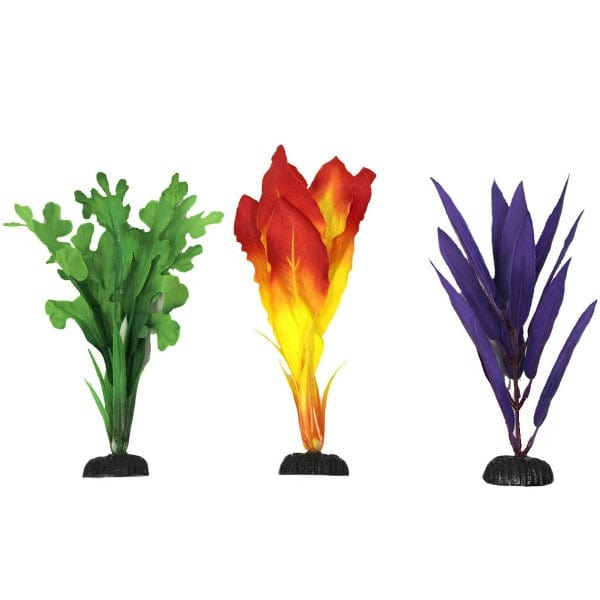 Premium Silk Aquarium Plants - 3 Pack of 8 Inch Realistic Fish Tank Decorations for Betta, Goldfish & Tropical Fish - Perfect for Home, Office & Aquascaping
