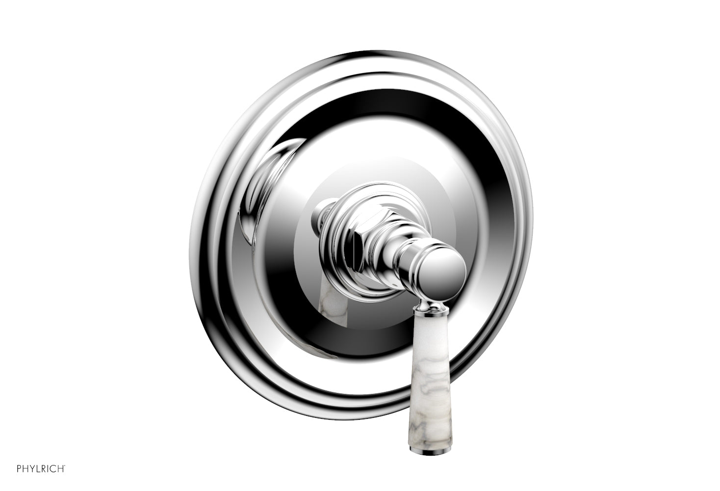 HEX TRADITIONAL Shower Trim Kit with Marble Lever Handle - 4 156 - Perfect for Bathroom Renovation and Modern Home Decor