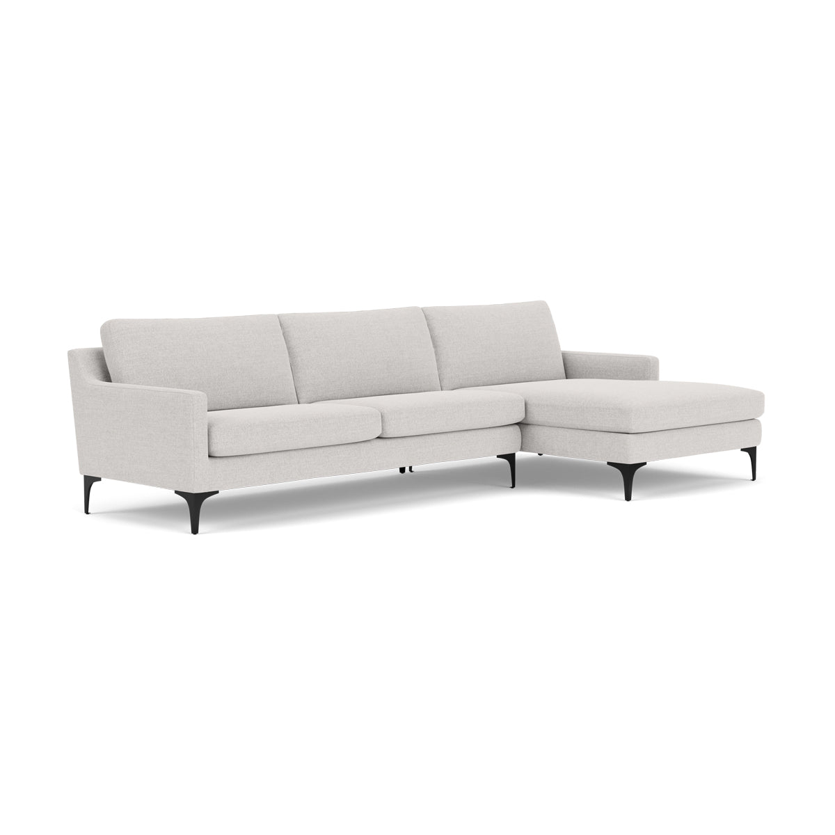 Astha Fabric Right Chaise Sofa - Modern Upholstered Sectional Couch for Living Room, Lounge & Small Spaces