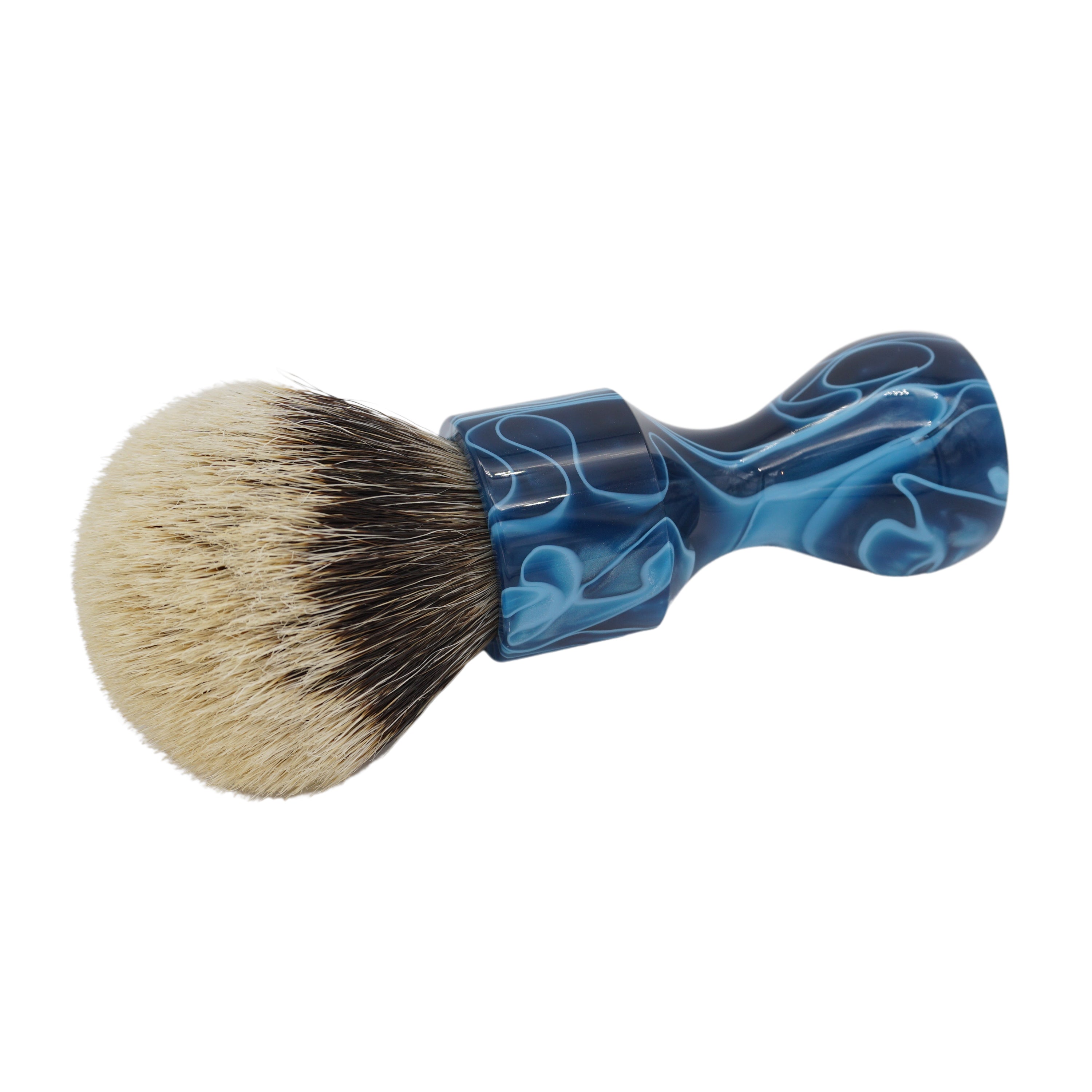 AP Shave Co. 24mm Gelousy SHD Bulb Two Band Badger Shaving Brush - Premium Blue Handle for Men's Wet Shaving & Grooming Kit - Perfect for Lathering Creams & Soaps