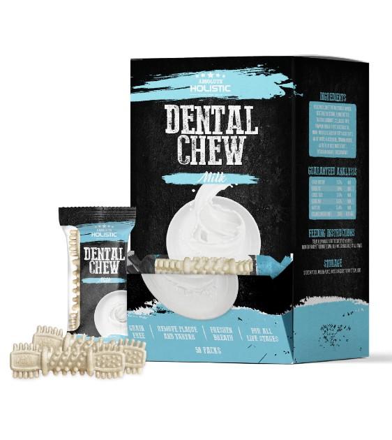 Absolute Holistic Dental Dog Chews - Milk Flavor | Natural Teeth Cleaning Treats for Dogs | Promotes Oral Health & Fresh Breath | Perfect for Puppies & Adult Dogs at Home or Travel