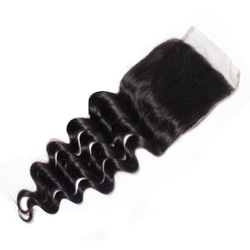 Eullair Loose Deep Wave Hair Bundles with Closure - 3/4 PCS Human Hair Extensions with 4x4 5x5 2x6 Lace Closure - Perfect for Styling, Parties & Everyday Wear