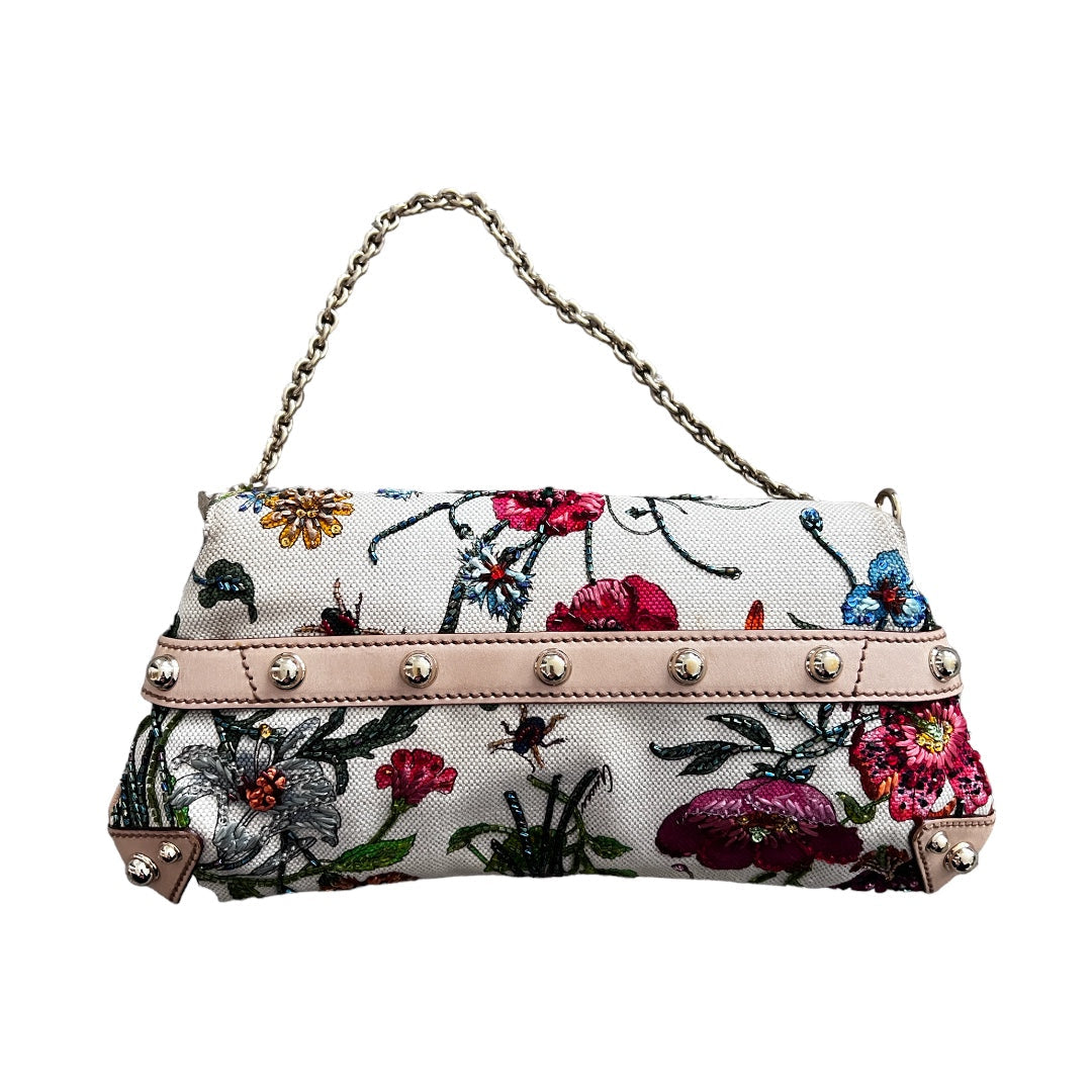 Gucci Beaded Floral Horsebit Chain Bag - Luxury Designer Crossbody Purse for Women, Perfect for Parties, Weddings & Evening Events
