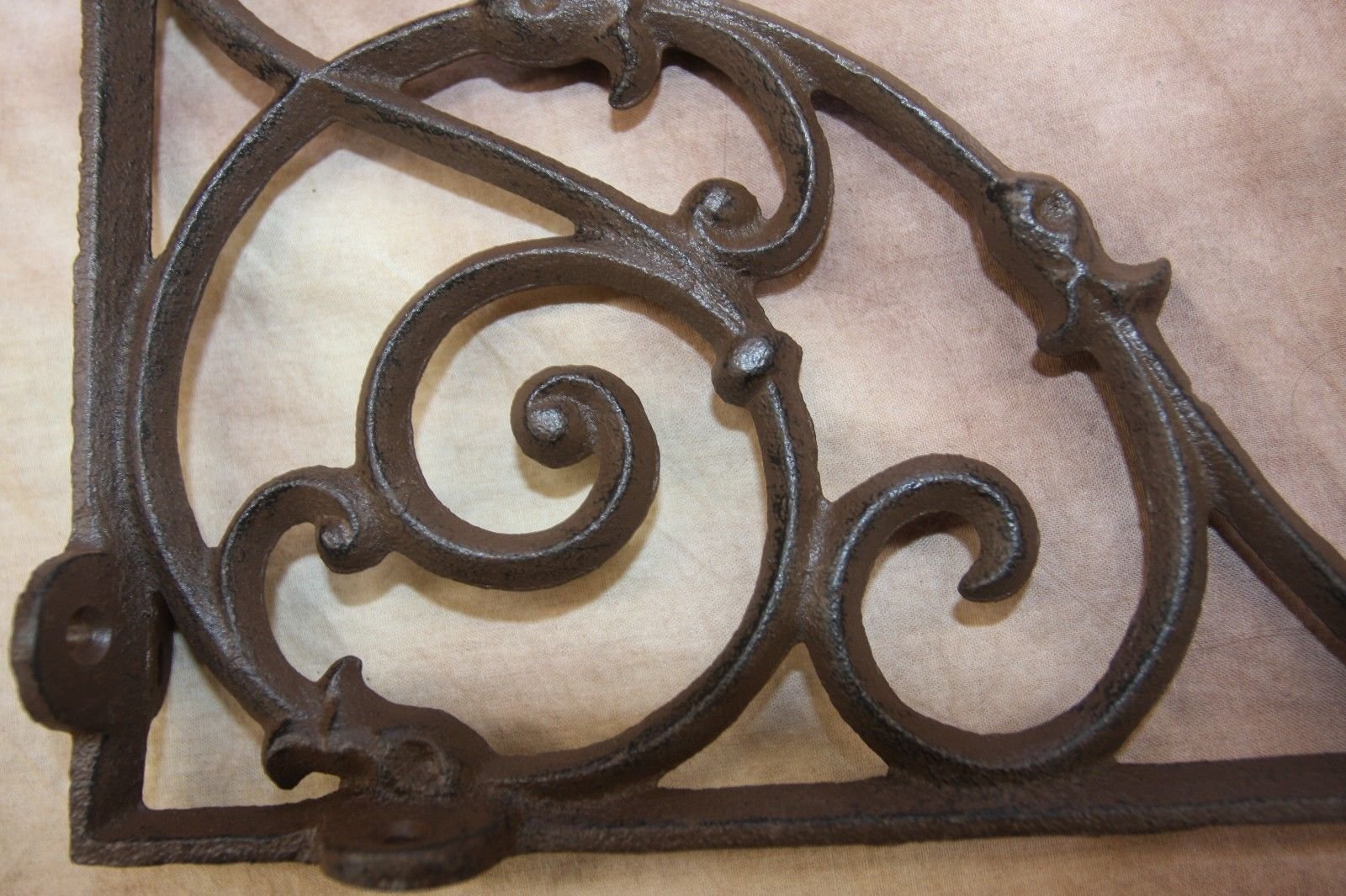 Farmhouse Style Kitchen Island Decorative Shelf Brackets - Heavy Duty Solid Cast Iron, 10 1/8 Inch, Set of 8 - Perfect for Rustic Kitchen Decor, Open Shelving & DIY Home Improvement Projects