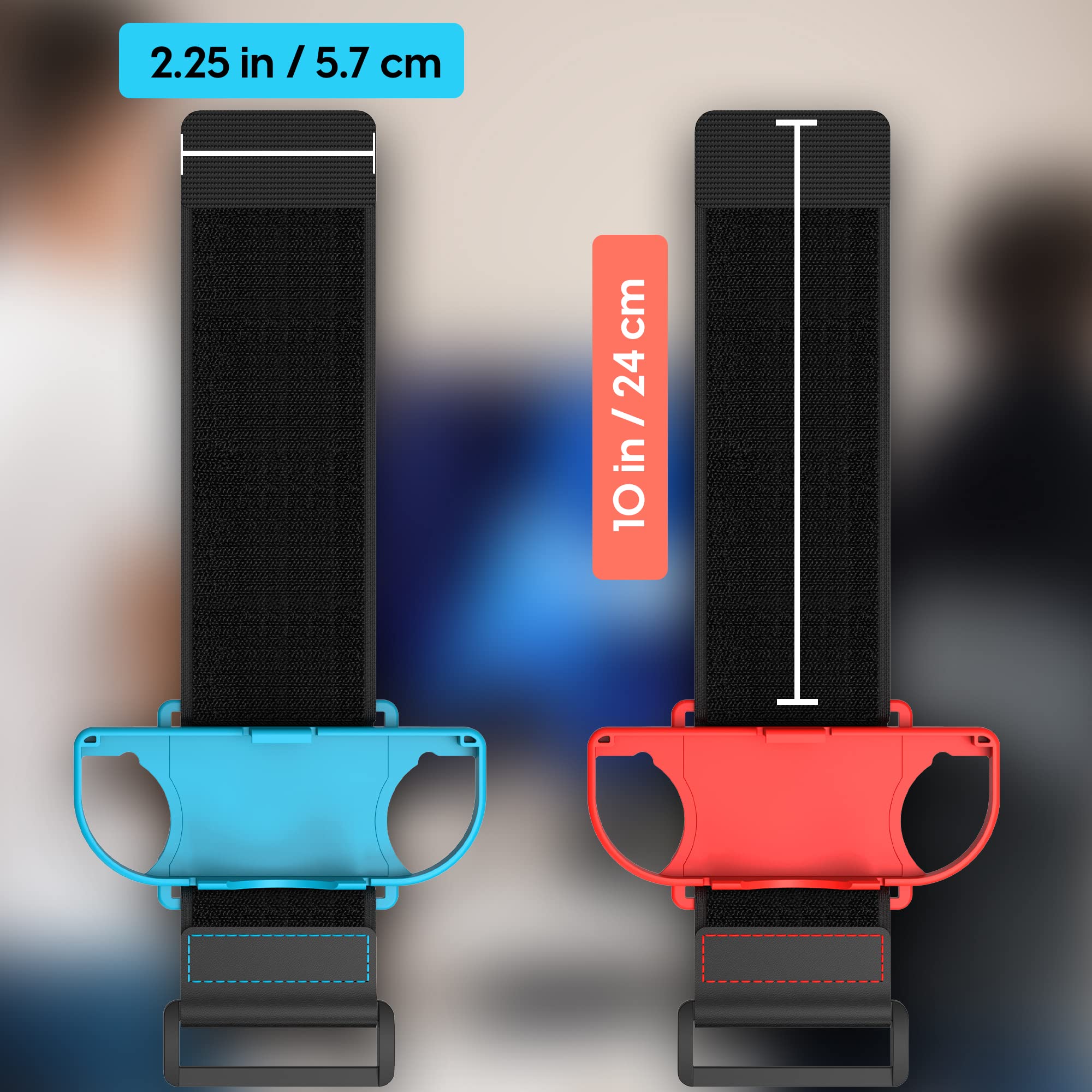 TalkWorks Adjustable Wrist Band Straps for Nintendo Switch Joy-Con Controllers - Compatible with Just Dance 2023, 2022, 2021, 2020, 2019, 2018, 2015 - Ergonomic Gaming Accessories for Dance Games, Fitness Workouts & Active Play