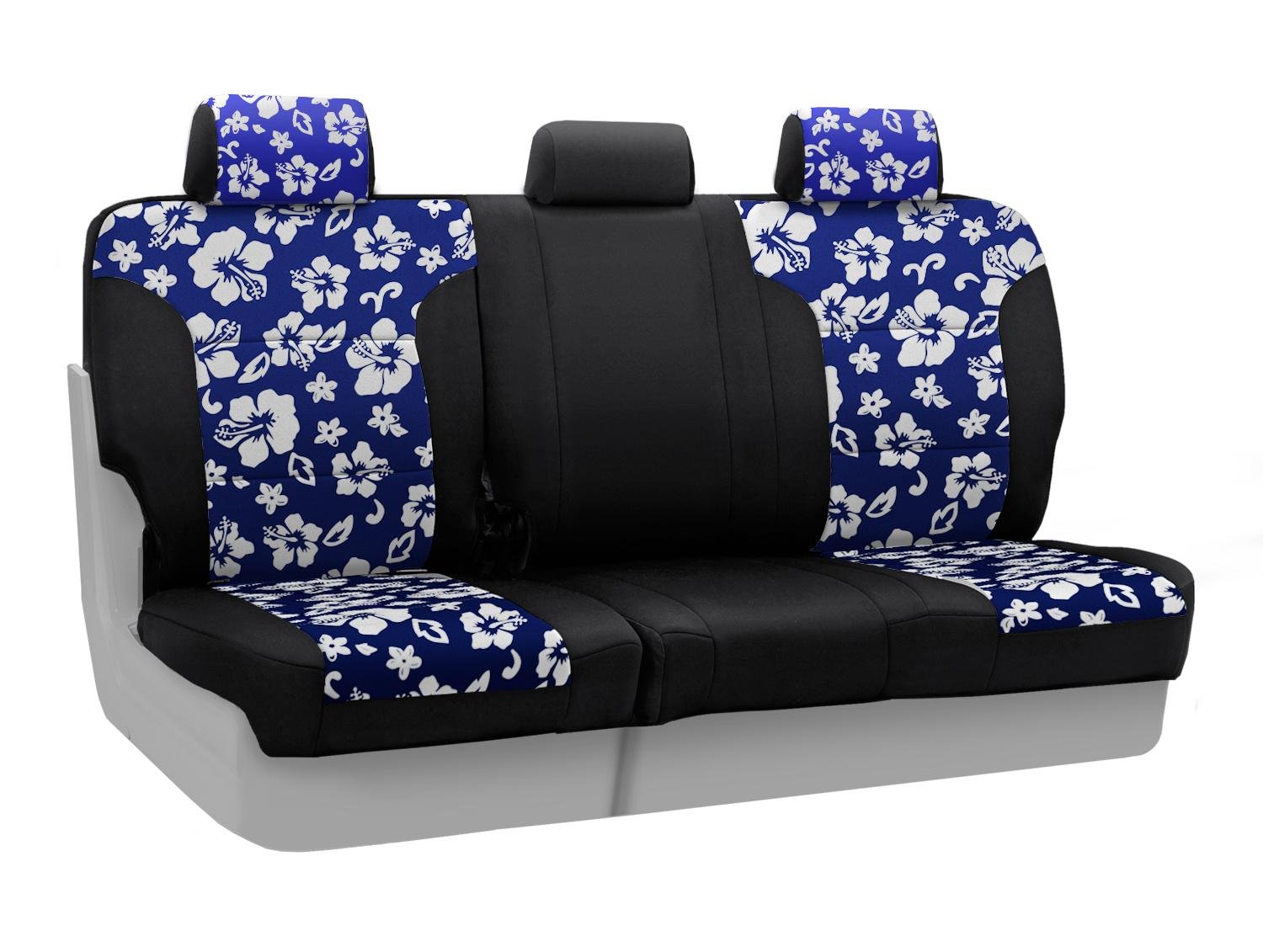 Coverking Custom Fit Neoprene Rear 60/40 Bench Seat Cover for Ram 1500 (2019-2023) - Hawaiian Blue with Black Sides | Waterproof & Durable Truck Seat Protector for Pets, Spills & Outdoor Adventures