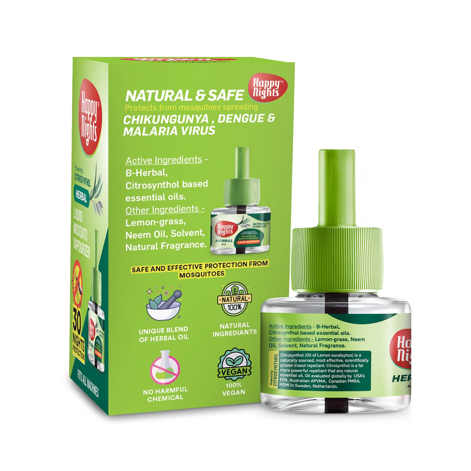 Natural Mosquito Repellent Liquid Vaporizer with Eucalyptus Oil - Safe for Babies & Kids | Long-Lasting Strawberry Scented Refill (45ml) + Electric Diffuser Machine Combo | Indoor Pest Control for Nursery, Bedroom & Living Room