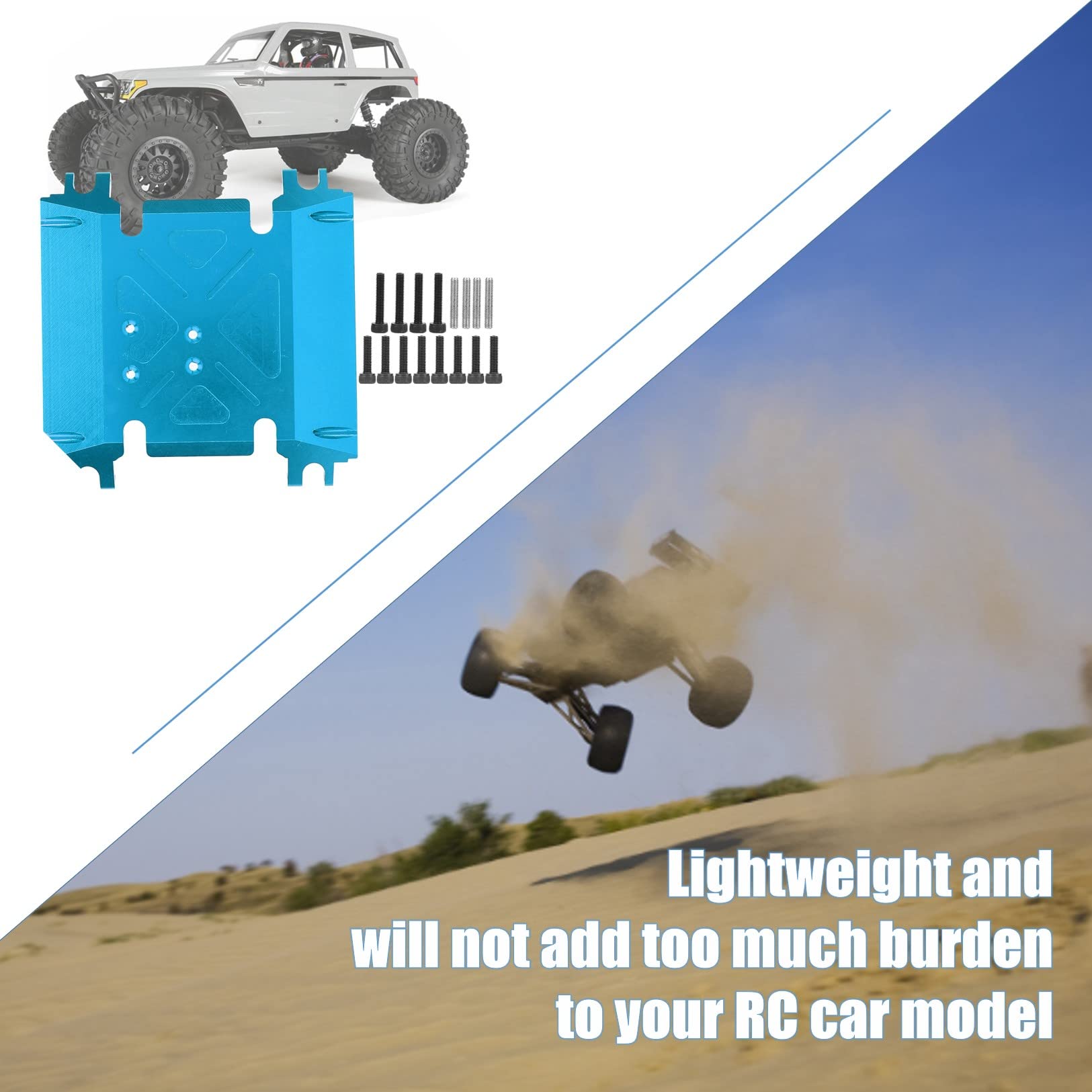Durable RC Car Skid Plate for 1/10 Scale Models (90018 90048) - Heavy-Duty Center Gear Box Mount with Easy Screw Installation - Perfect for Off-Road Bashing & Rock Crawling Adventures