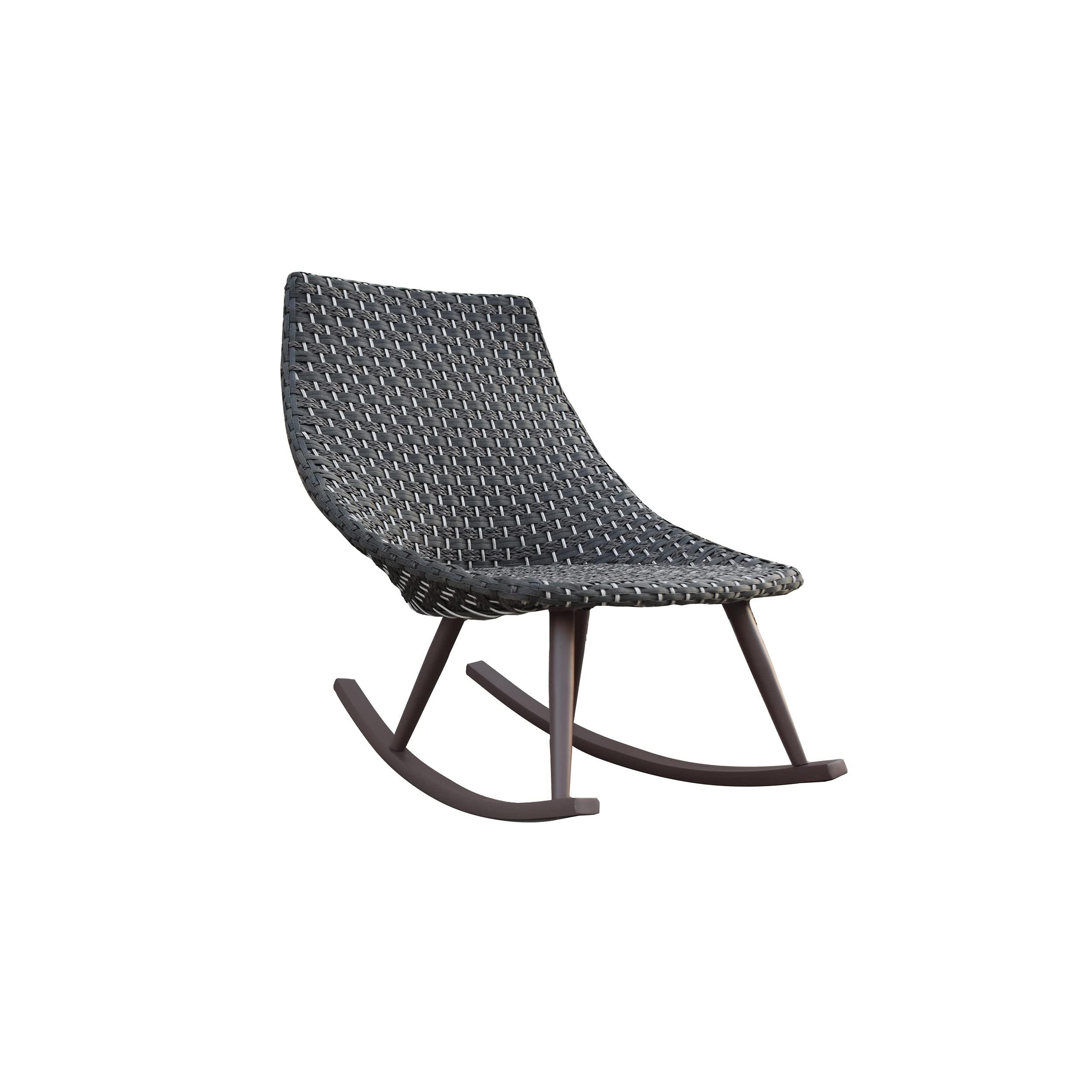Abbyson Living Outdoor Wicker Patio Rocking Chair Set of 2 - Brown All-Weather Wicker Furniture for Poolside, Porch, Garden & Backyard Relaxation
