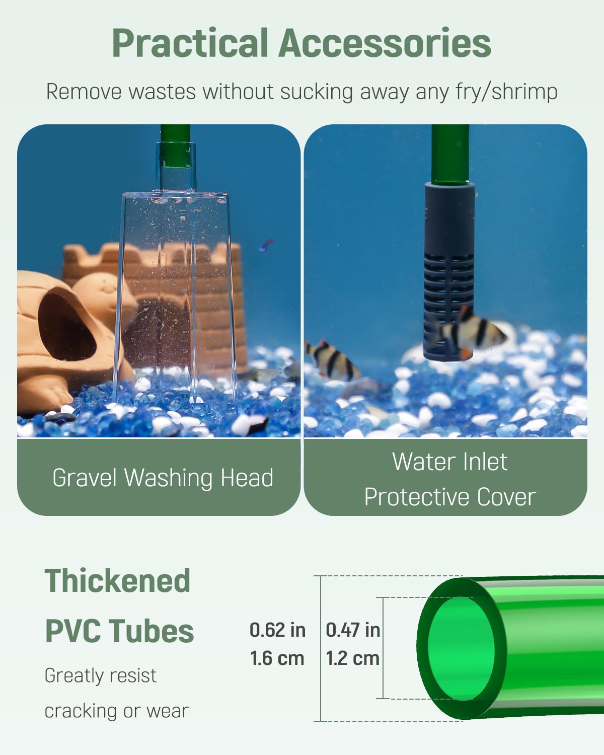 Pawfly Aquarium Water Changer Kit - 6ft Fish Tank Siphon Vacuum Cleaner with Extendable Hose | Manual Gravel Cleaner for Water Changing, Sand Washing & Tank Maintenance | Perfect for Freshwater & Saltwater Aquariums