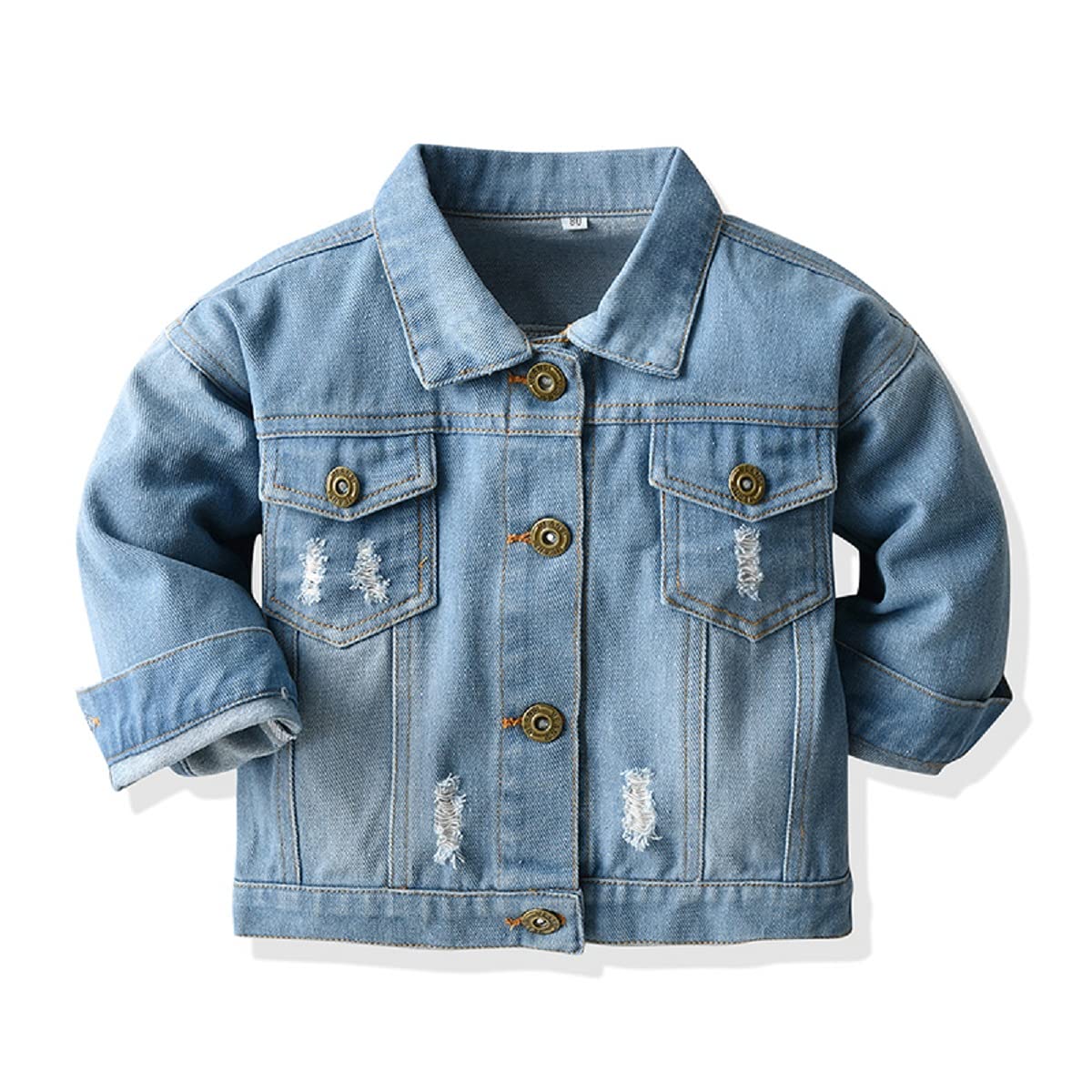 **Stylish Toddler Girls' Denim Jacket – Long Sleeve Button-Up Jean Coat for Baby & Kids | Perfect for Playdates, School & Casual Outings**