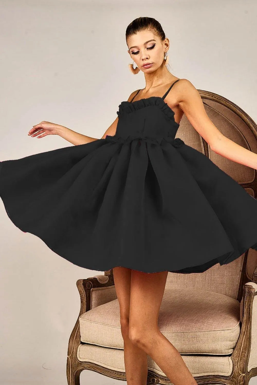 Sweetheart Neckline Sleeveless Black Tulle Cocktail Dress for Women - Elegant Party, Wedding Guest, Prom & Formal Occasions