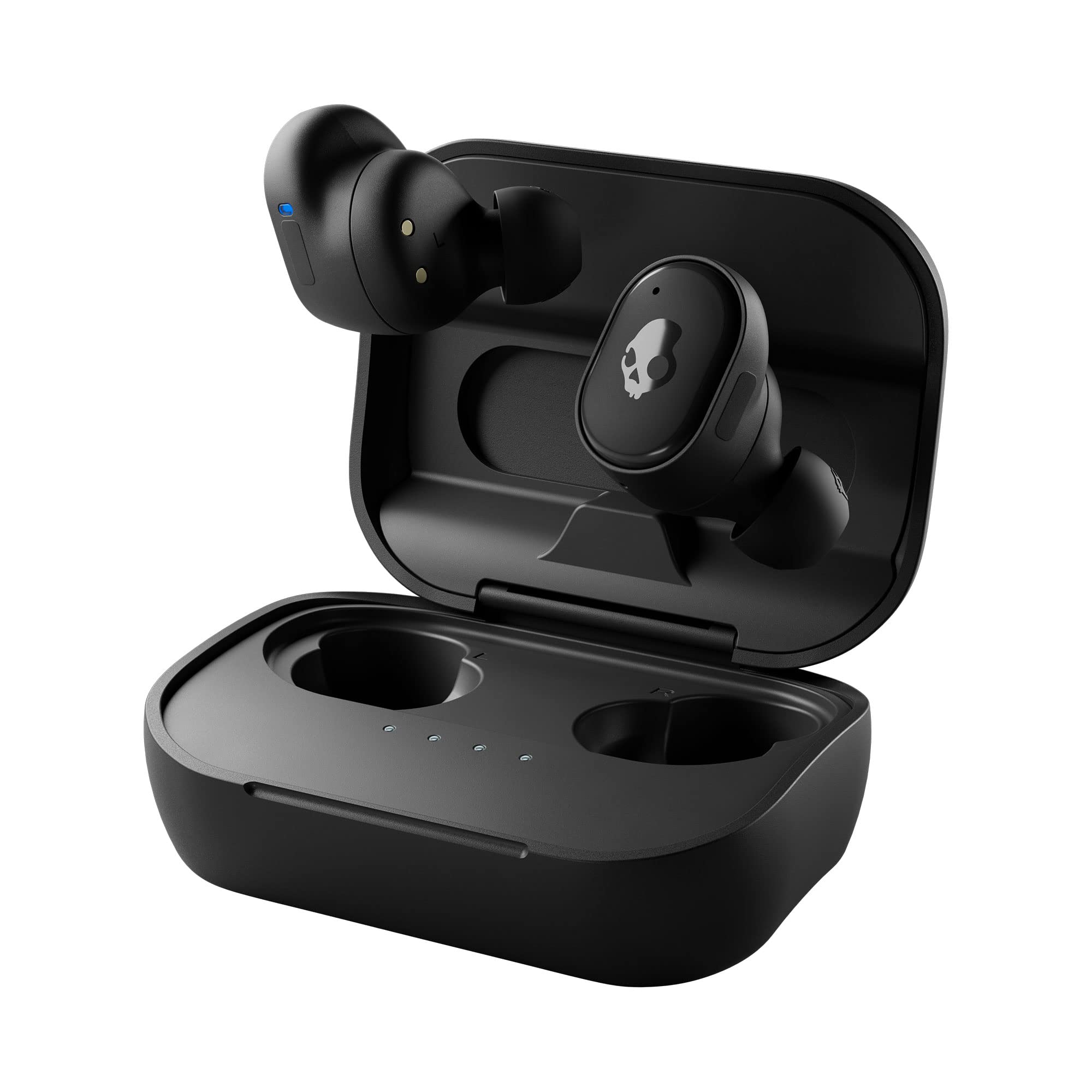 Skullcandy Grind Wireless Bluetooth Earbuds with 40-Hour Battery, Skull-iQ Smart Feature, Built-in Mic & Alexa Support - Compatible with iPhone, Android & Bluetooth Devices (True Black) - Perfect for Workouts, Commuting & Hands-Free Calls