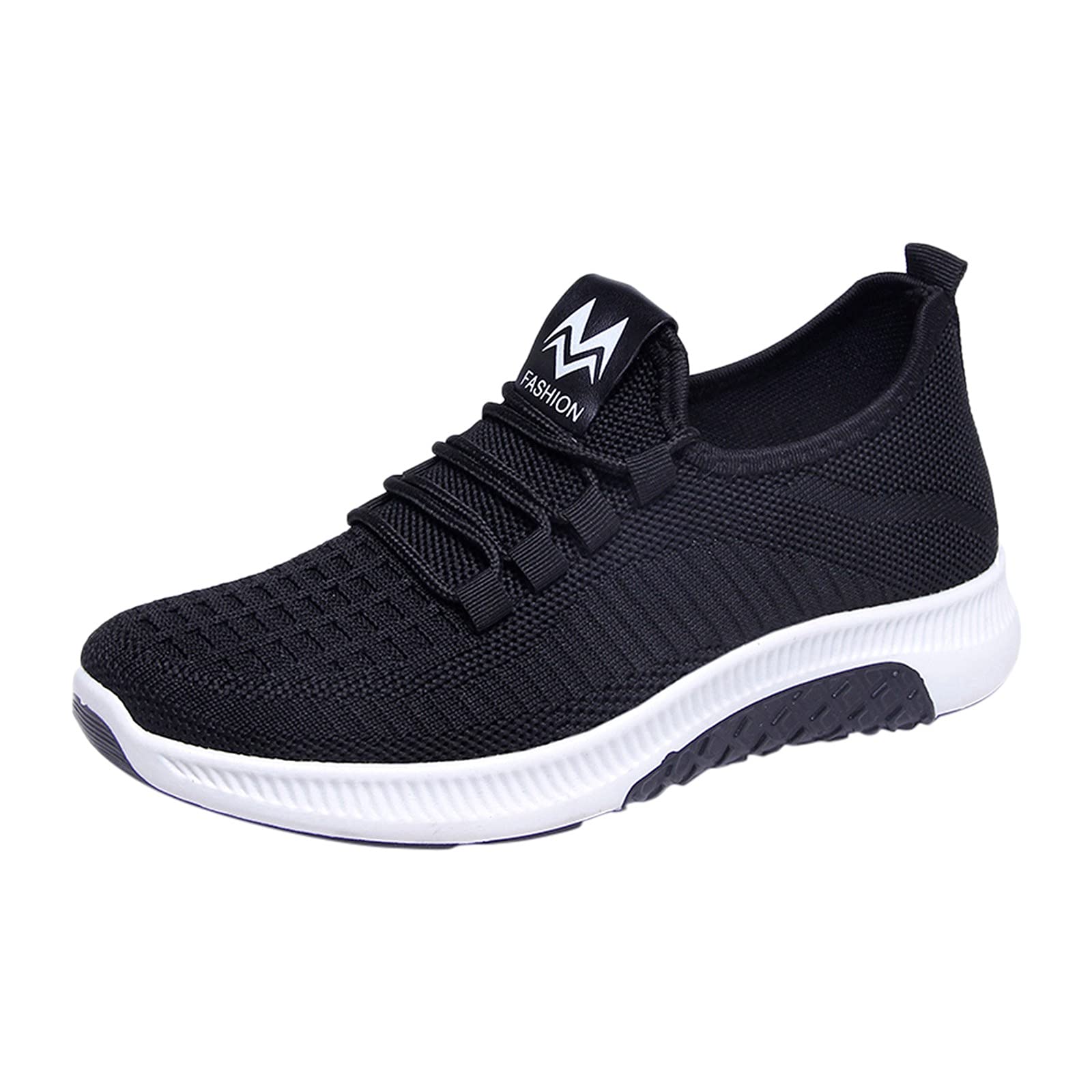 Women's Slip-On Tennis Shoes - Lightweight Breathable Mesh Sneakers for Running & Casual Wear - Comfortable Fashion Sneakers (Black, Size 6.5-7) | Perfect for Gym, Walking & Everyday Activities