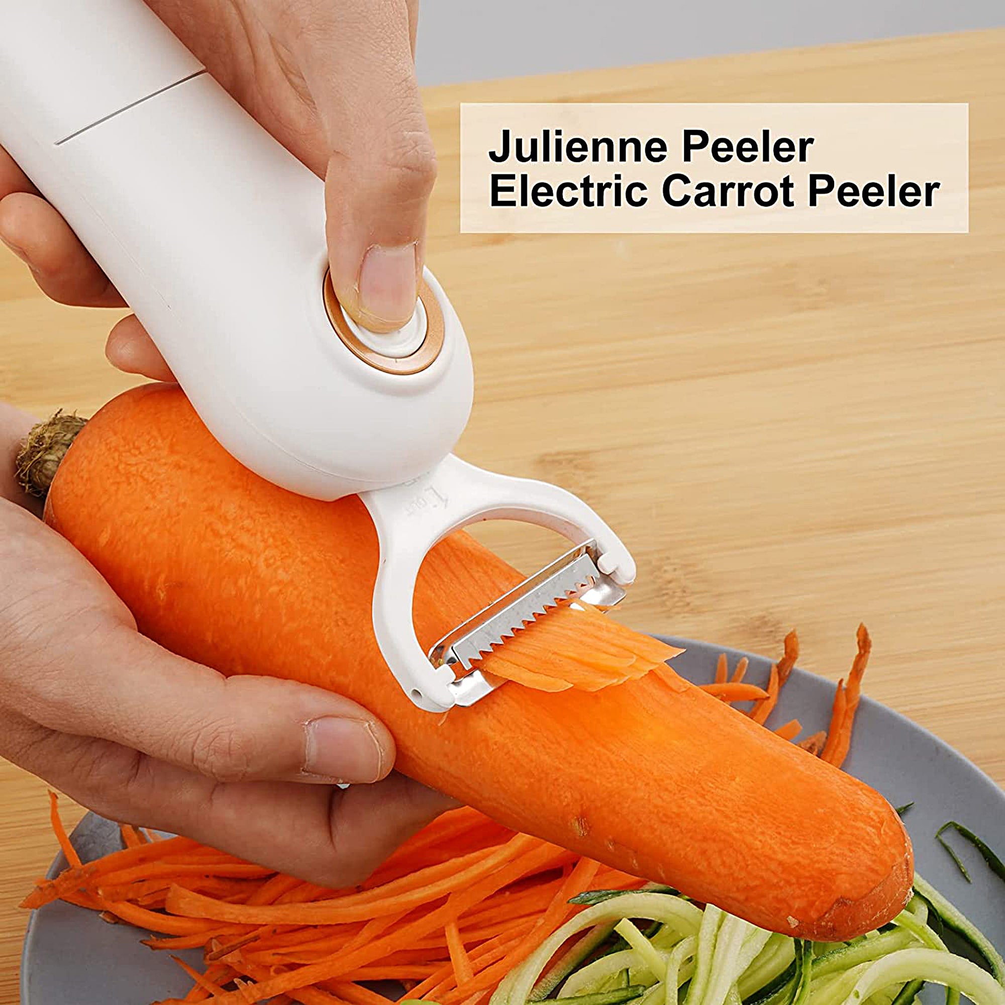 5-in-1 Electric Vegetable Peeler with Recipe Book & Oil Brush - Multi-Function Kitchen Tool for Peeling, Slicing, Grating - Perfect for Potatoes, Carrots, Apples & More