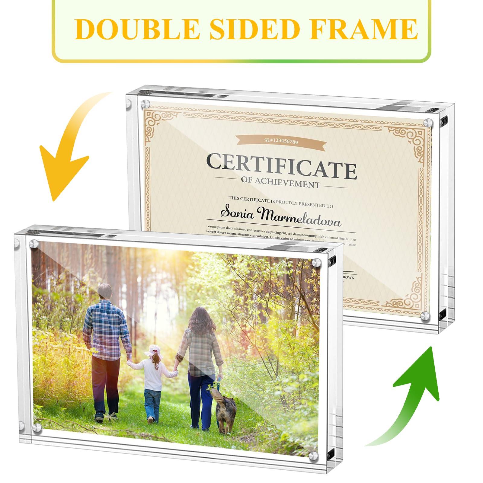 Boxalls 3.5x5 Inches Clear Acrylic Photo Frames - 5 Pack Magnetic Frameless Picture Frames for Tabletop Display, Double Sided Transparent Desktop Frames for Photos, Artwork, and Memorabilia - Perfect for Home, Office, and Gift Giving