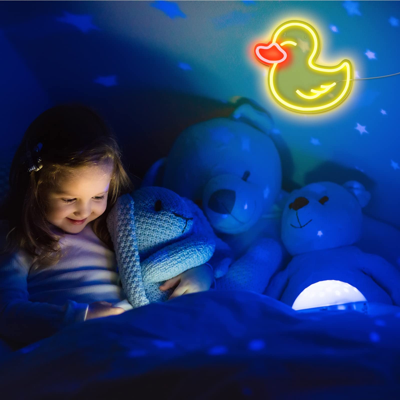 Bonuci Duck Neon Sign - USB LED Night Light for Bathroom, Bedroom & Party Decor - Perfect Gift for Duck Lovers (Birthday, Christmas) - Wall Art & Hanging Decor - Great for Kids' Rooms, Themed Parties & Cozy Ambiance