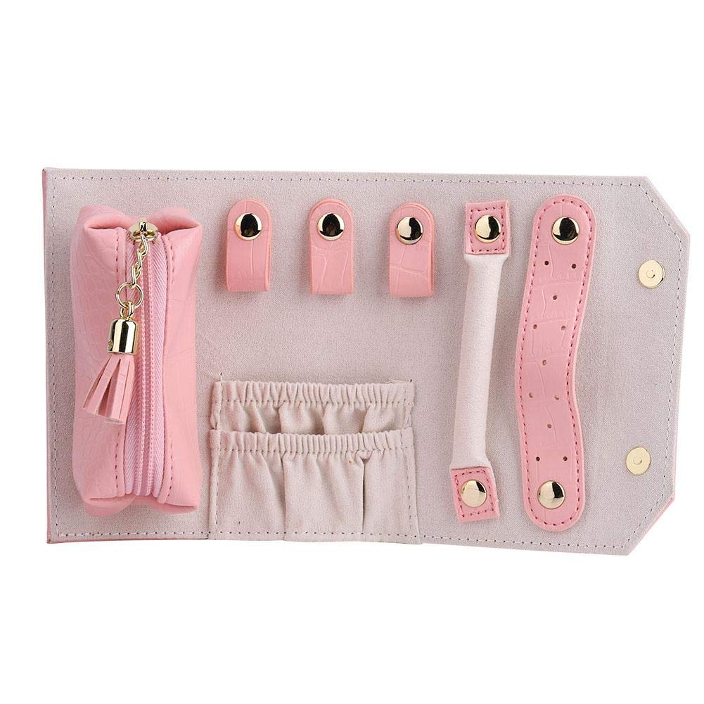 Vruping Travel Jewelry Roll Organizer - Portable Jewelry Storage Case for Necklaces, Earrings, Rings & Bracelets - Perfect for Vacation, Business Trips & Daily Use