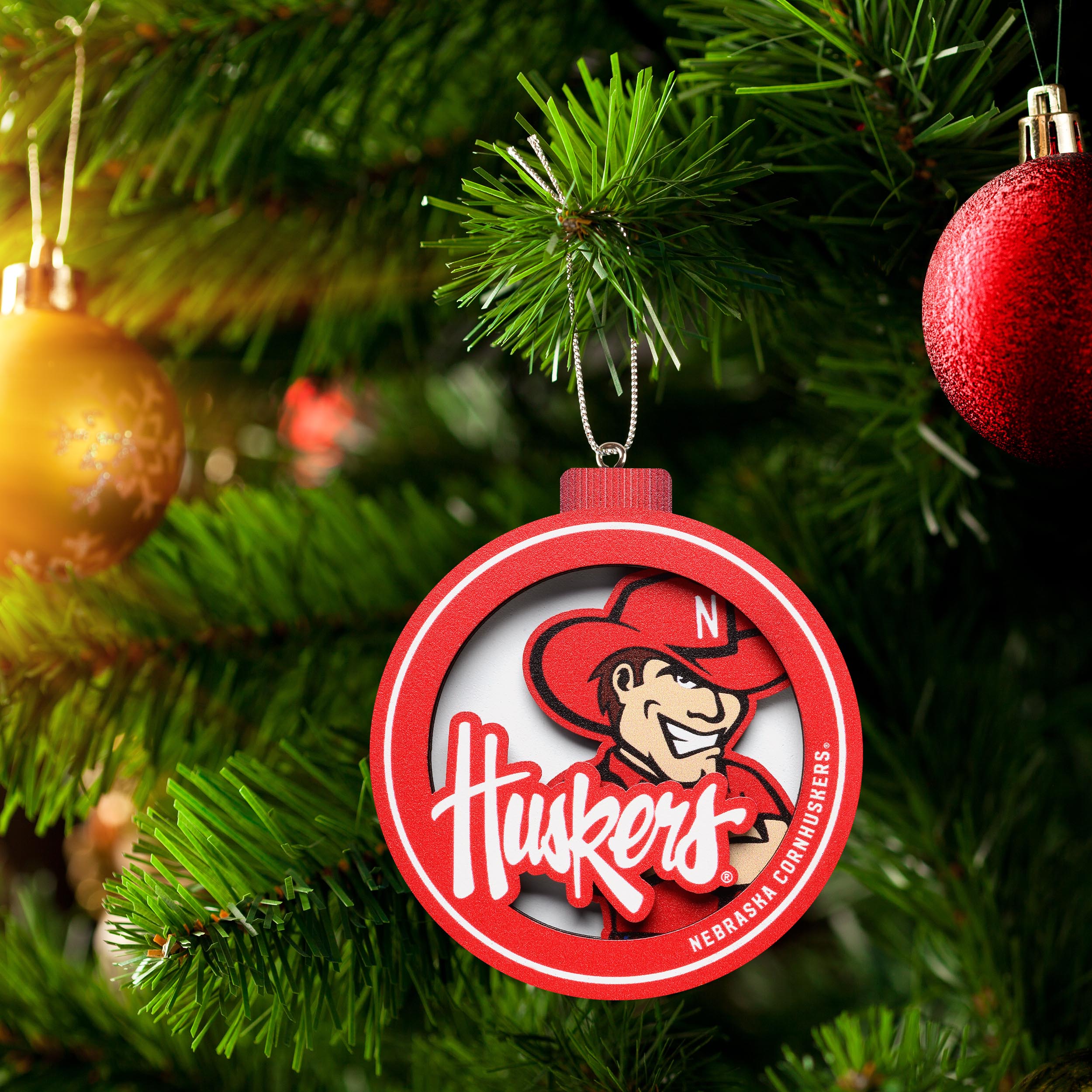 Nebraska Huskers 3D Logo Christmas Ornament - Perfect for Holiday Tree Decor, Team Spirit Gifts & College Football Fan Collectibles