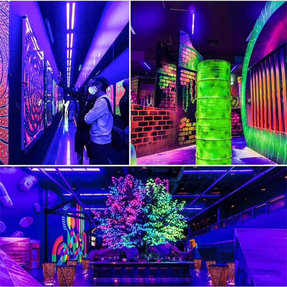 10W 1ft UV Black Light Bar - USB Powered Blacklight for Fluorescent Posters, Body Paint & Glow Parties (2-Pack) | Perfect for Halloween Decorations, Christmas Parties, Rave Events & Glow-in-the-Dark Room Decor