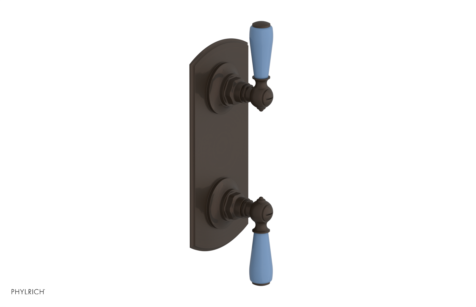 Jamestown Thermostatic Shower Valve with Volume Control & Diverter - Light Blue Accented Bathroom Fixture for Modern Home Renovation & Spa-Like Shower Experience