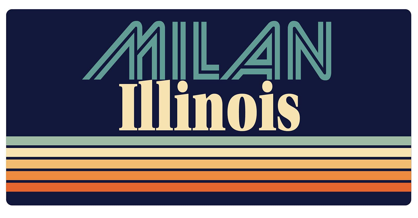 Vintage Milan Illinois 5 x 2.5 Inch Refrigerator Magnet - Retro Souvenir Fridge Decor for Home, Office & Travel Memories
